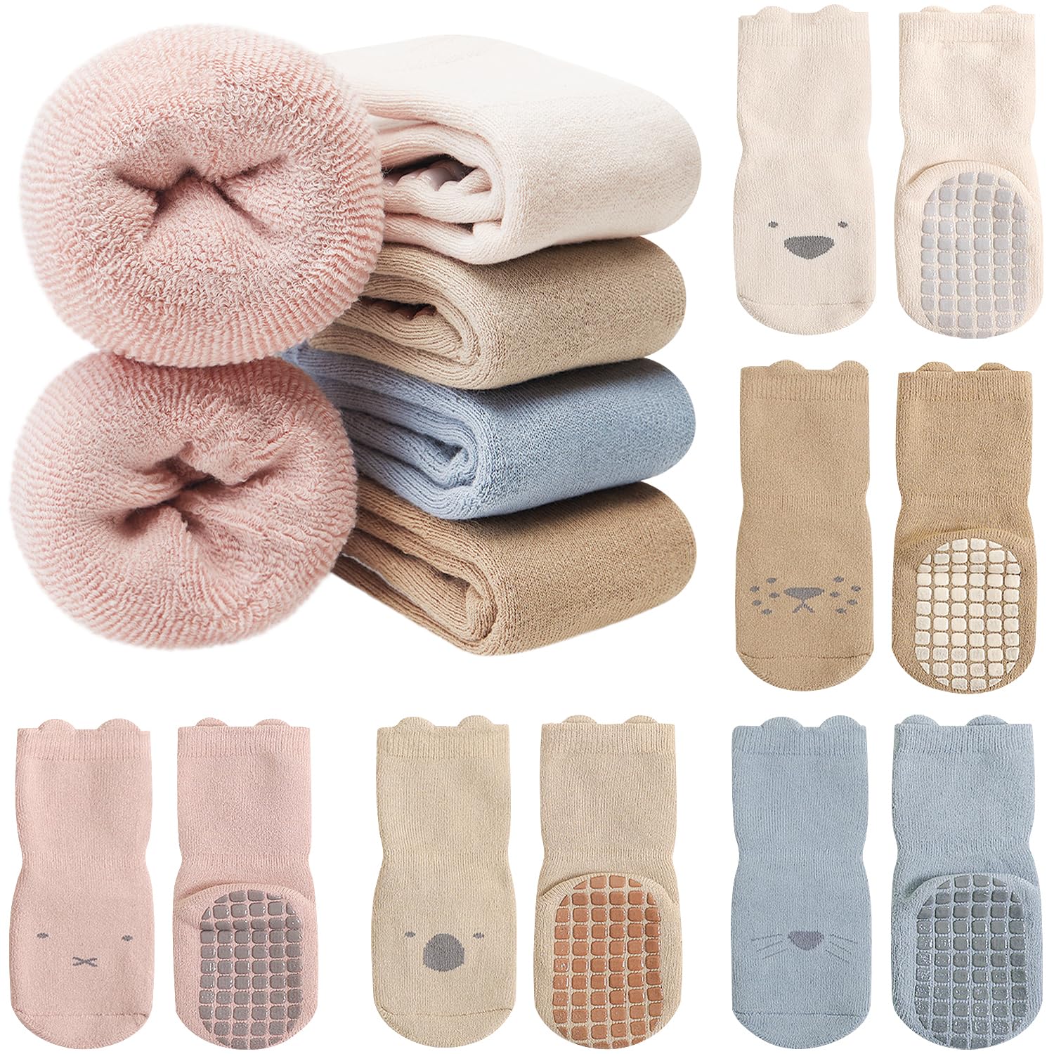 Baby Winter Socks Warm Thick Terry Anti-Slip Cotton Thermal Pack of 5-image-24
