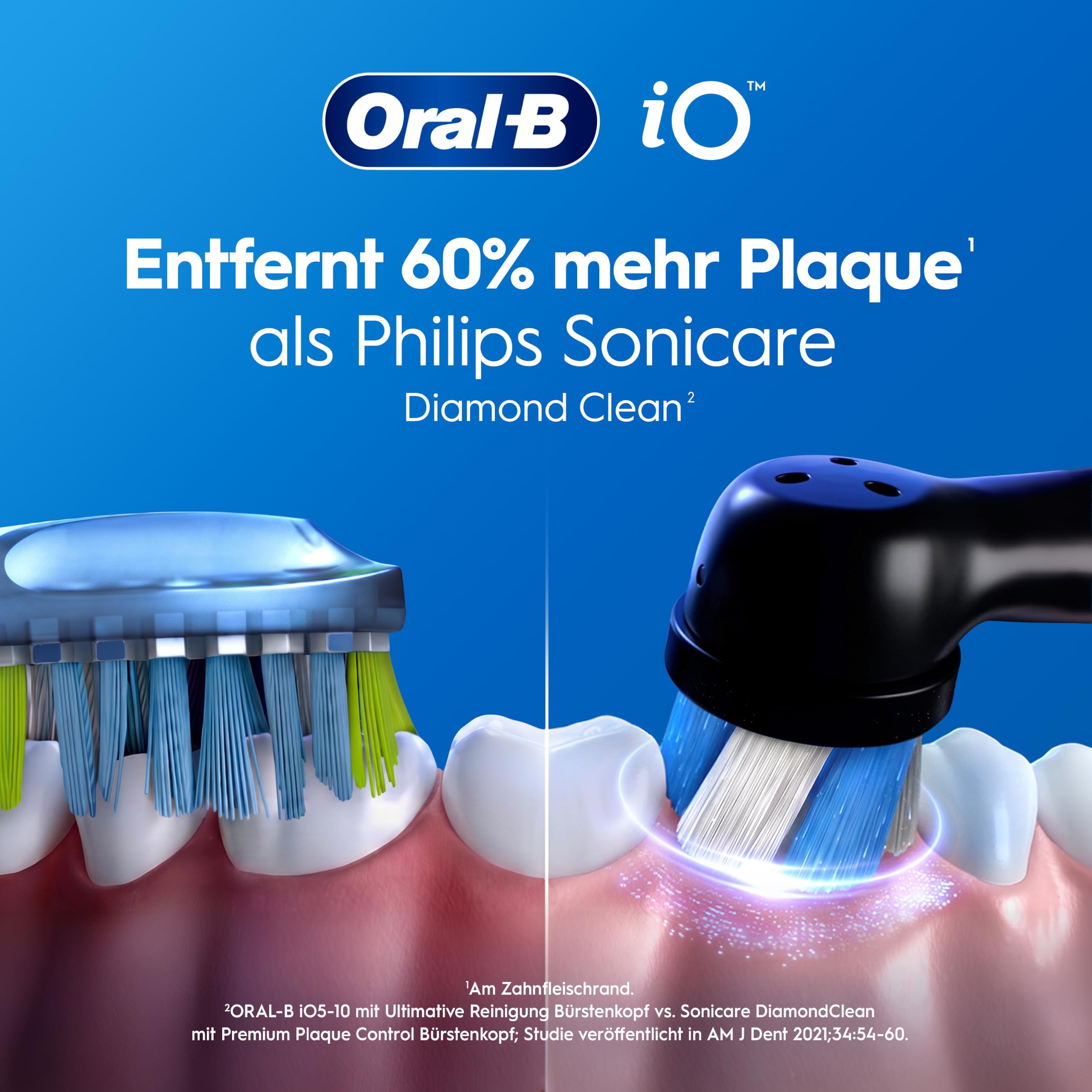 Oral-B iO Series 2 Elektrische Zahnbürste, Schwarz | Inkl. 1 Aufsteckbürste, Reise-Etui, GUT GETESTET von STIFTUNG WARENTEST, Electric Toothbrush mit 3 Putzmodi für Zahnpflege