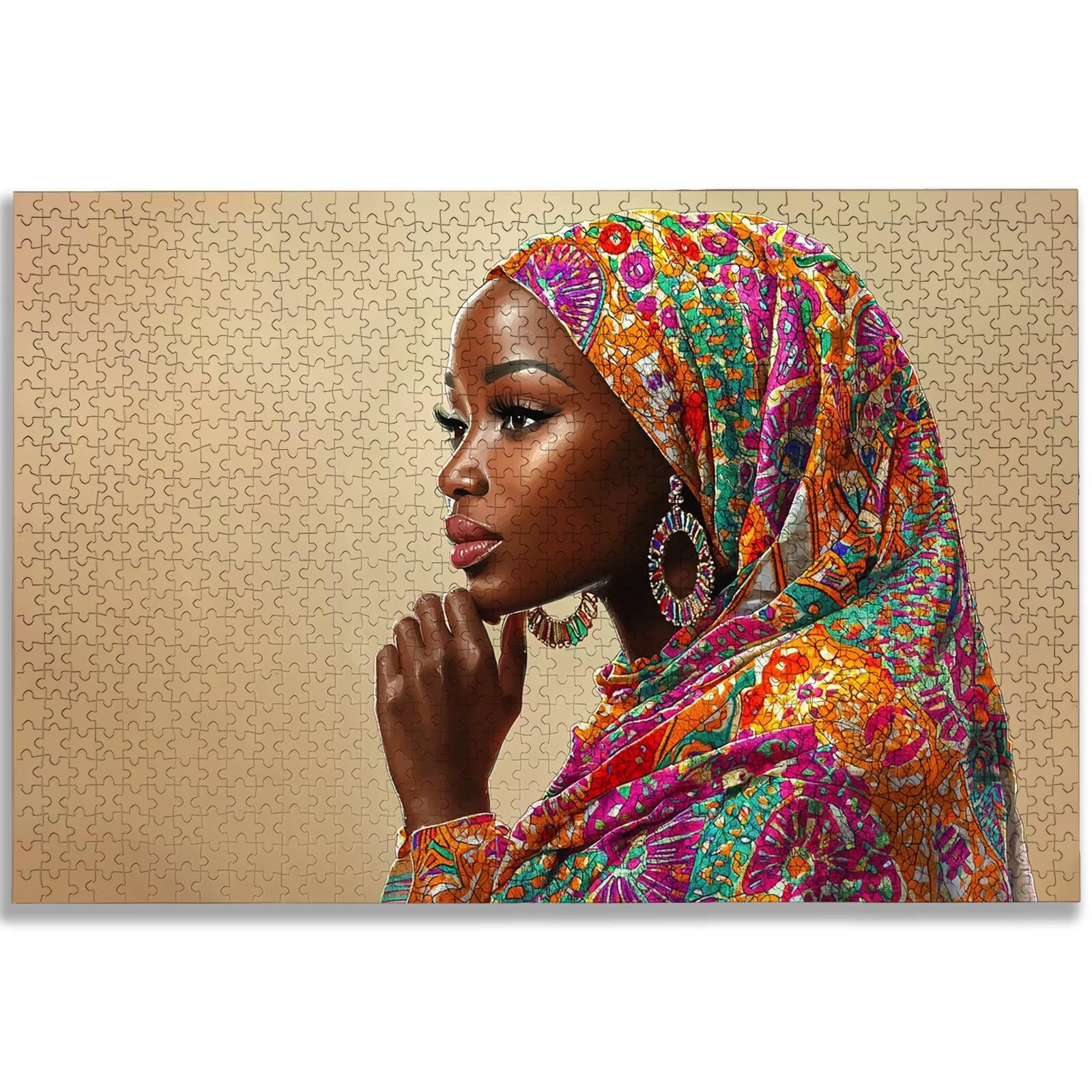 Puzzle 1000 Pezzi per Adulti, Puzzle Africa1000 Pezzi Arte per Adulti e Ragazzi, Misura: 75x50 cm, Puzzles Donna in Legno Impegnativi, Puzzles per Idea Regalo Donna e Uomo, Decorazioni Casa, -3172