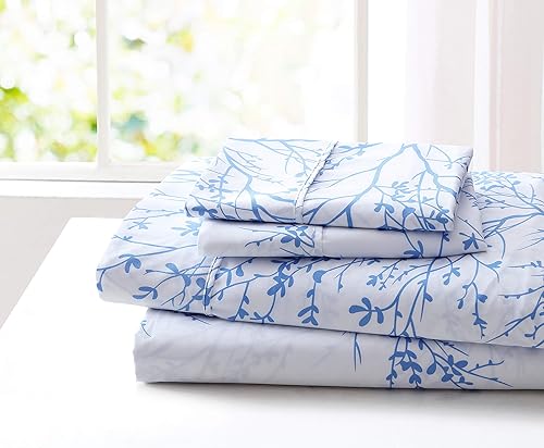 Miniatura 3 de Spirit Linen Home - Juego de sábanas de 4 piezas Foliage de larga duración 1800 ropa de cama de microfibra suave con sábana bajera ajustable 2