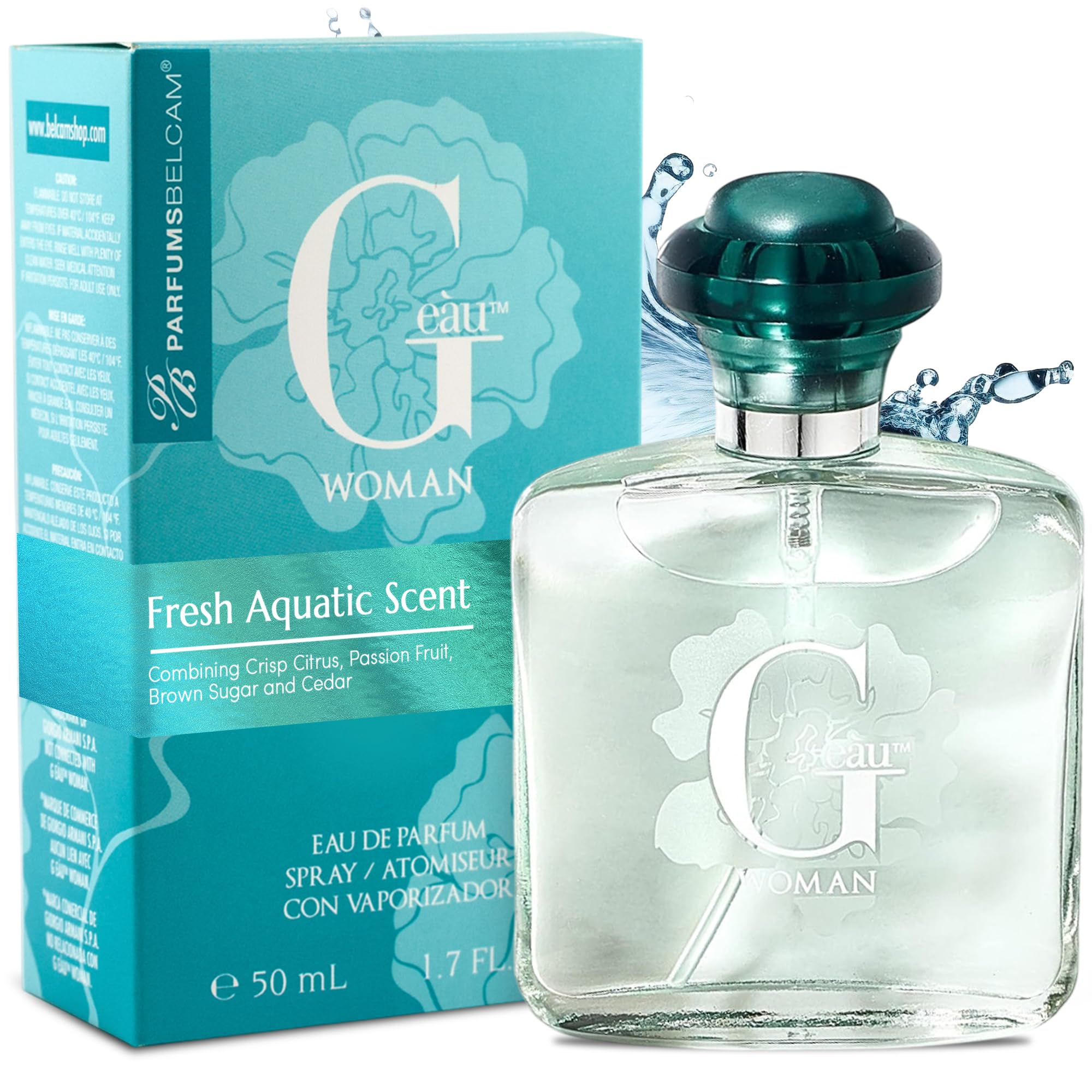 G eàu Woman Eau De Parfum Spray for Women – 50 mL Affordable Long Lasting Perfume with Fresh Aquatic Fragrance & Chic Citrus Scent, Made with Premium Oils for Day & Night Use