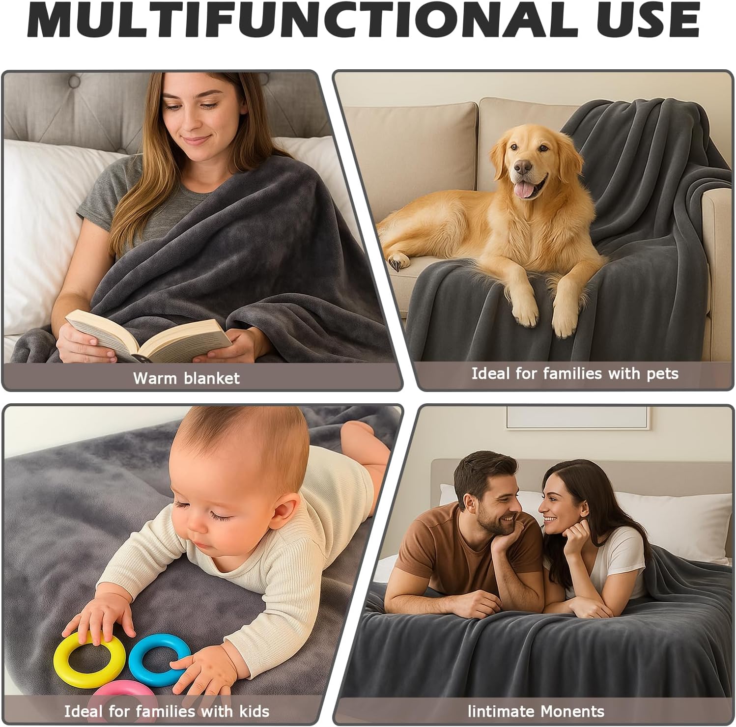 Waterproof Blanket for Bed Intimacy, Love Blanket Waterproof and Stain Proof, Absorbent, Washable Bed Protector for Couples, Liquid-Resistant Throw for Mattress Protection (80x60 Inch, Grey) - Image 9