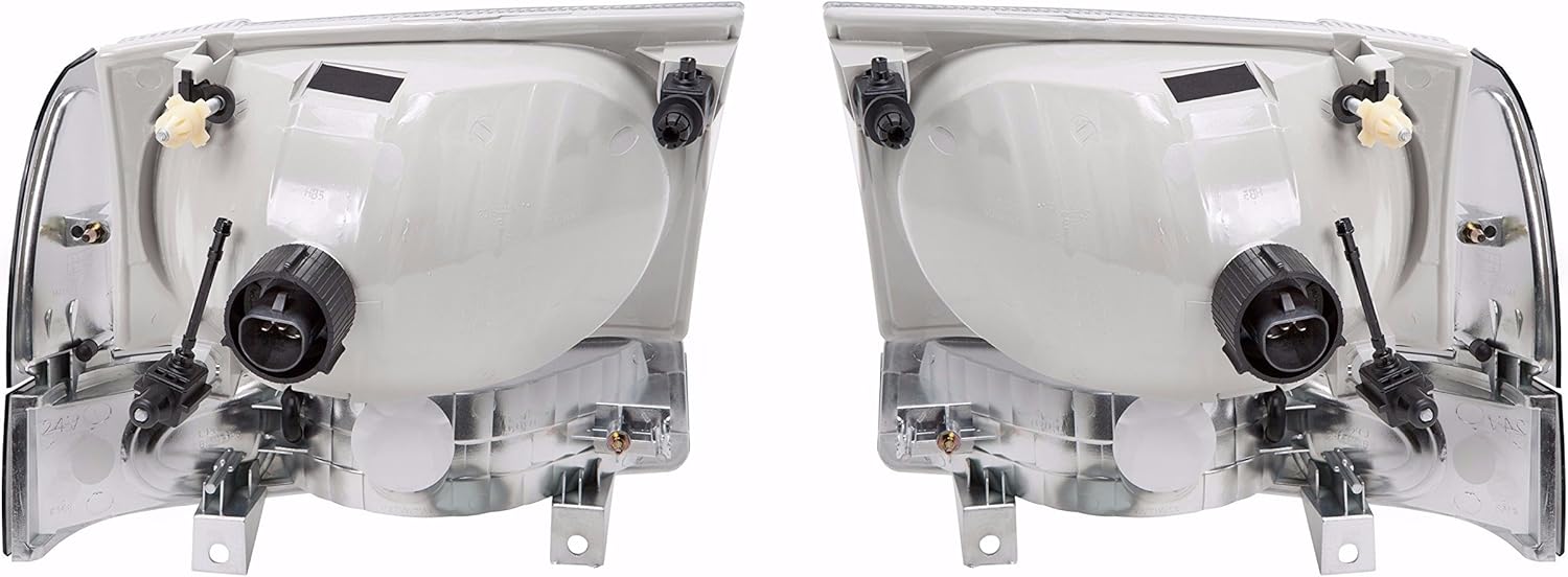 Fleetwood Discovery 2003-2006 RV Motorhome Pair (Left & Right) Diamond Clear Front Headlights Turn Signal Lights Lamps 4 PC Set