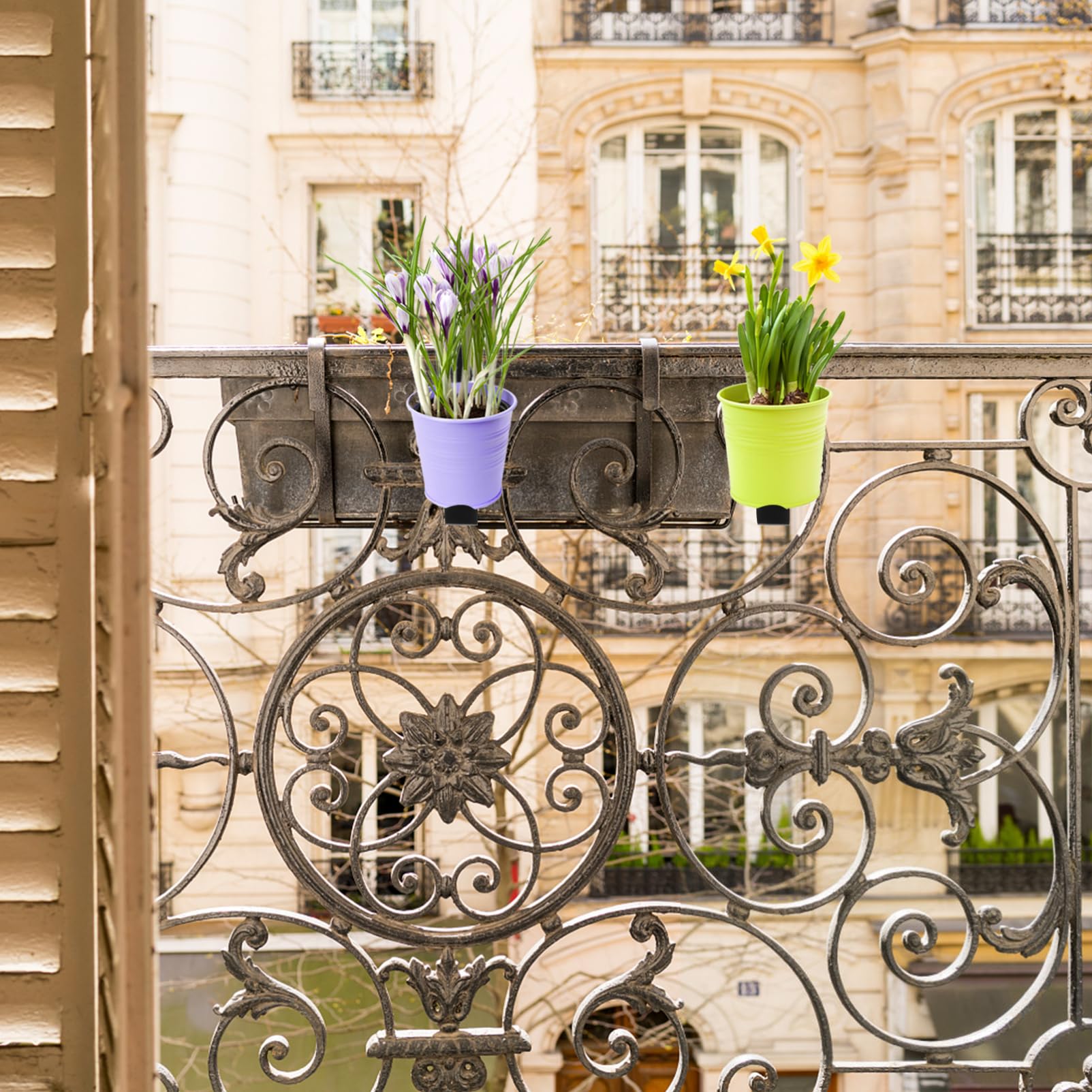 1 Paar Hängender Blumenpflanzer Haken Eisen Verstellbare Balkon Blumenkastenhalter für Garten Handlauf für und Außenbereich