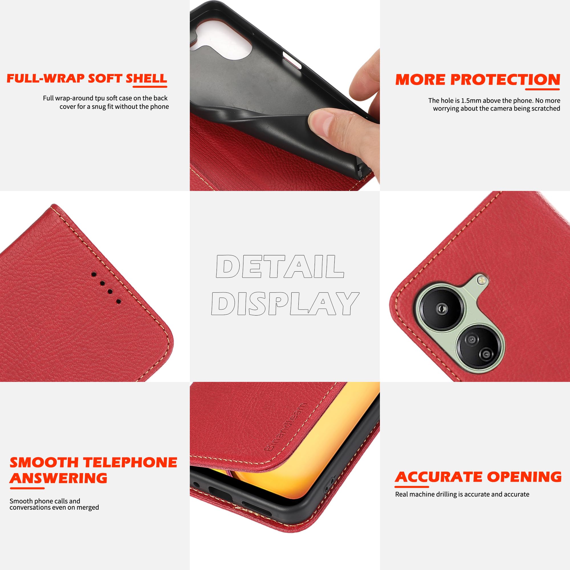 Phernykas Cover per Xiaomi Redmi 13C/Poco C65, Flip Libro in Pelle Premium, Wallet Case con Porta Carte, Portafoglio Case Chiusura Magnetica, [Antiurtoo][Cavalletto] Custodia per Redmi 13C, Blu-verde