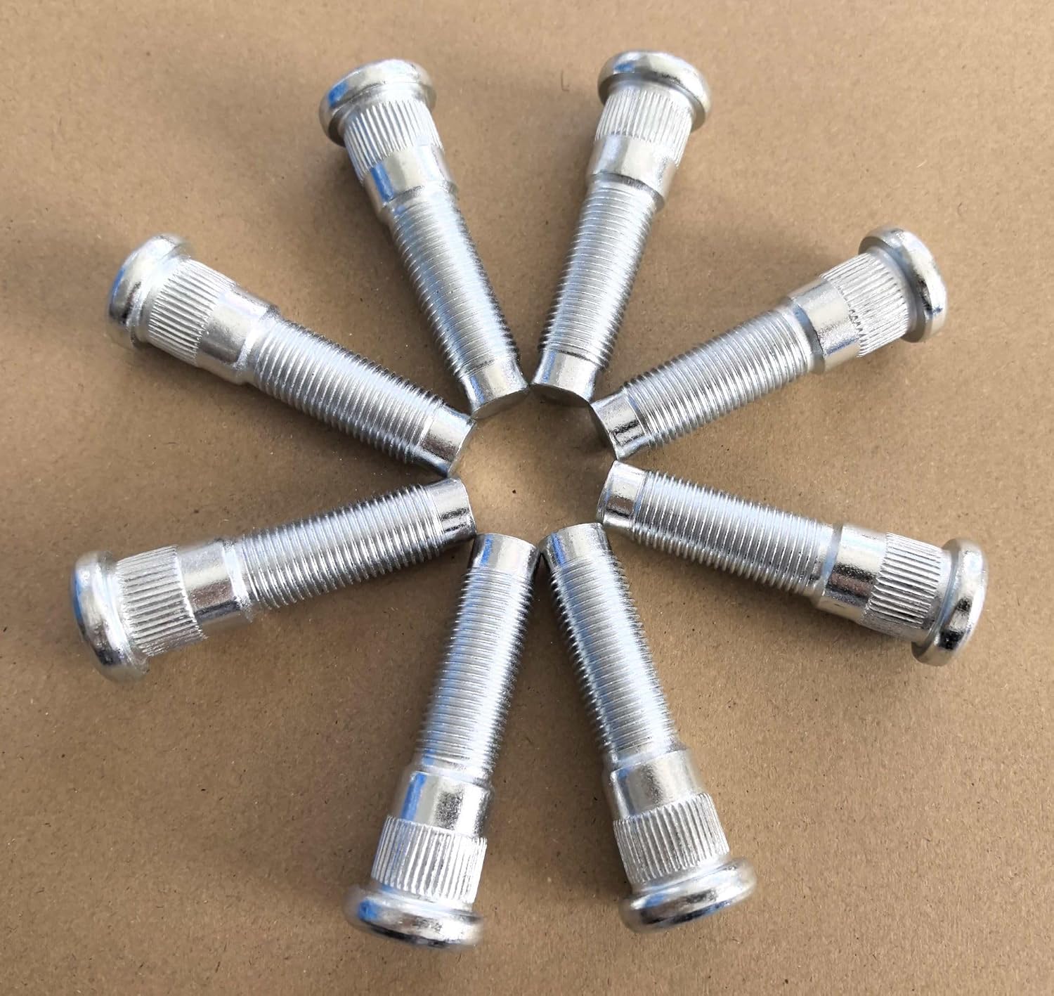 8PCS 610-389 9/16-18 Thread Serrated Wheel Studs -0.666 in. Knurl, 2.34 in. Length Compatible with 1994-1999 Dodge RAM 2500 Pickup, 1999-2003 RAM 2500 3500 Van 8-Lugs Wheel