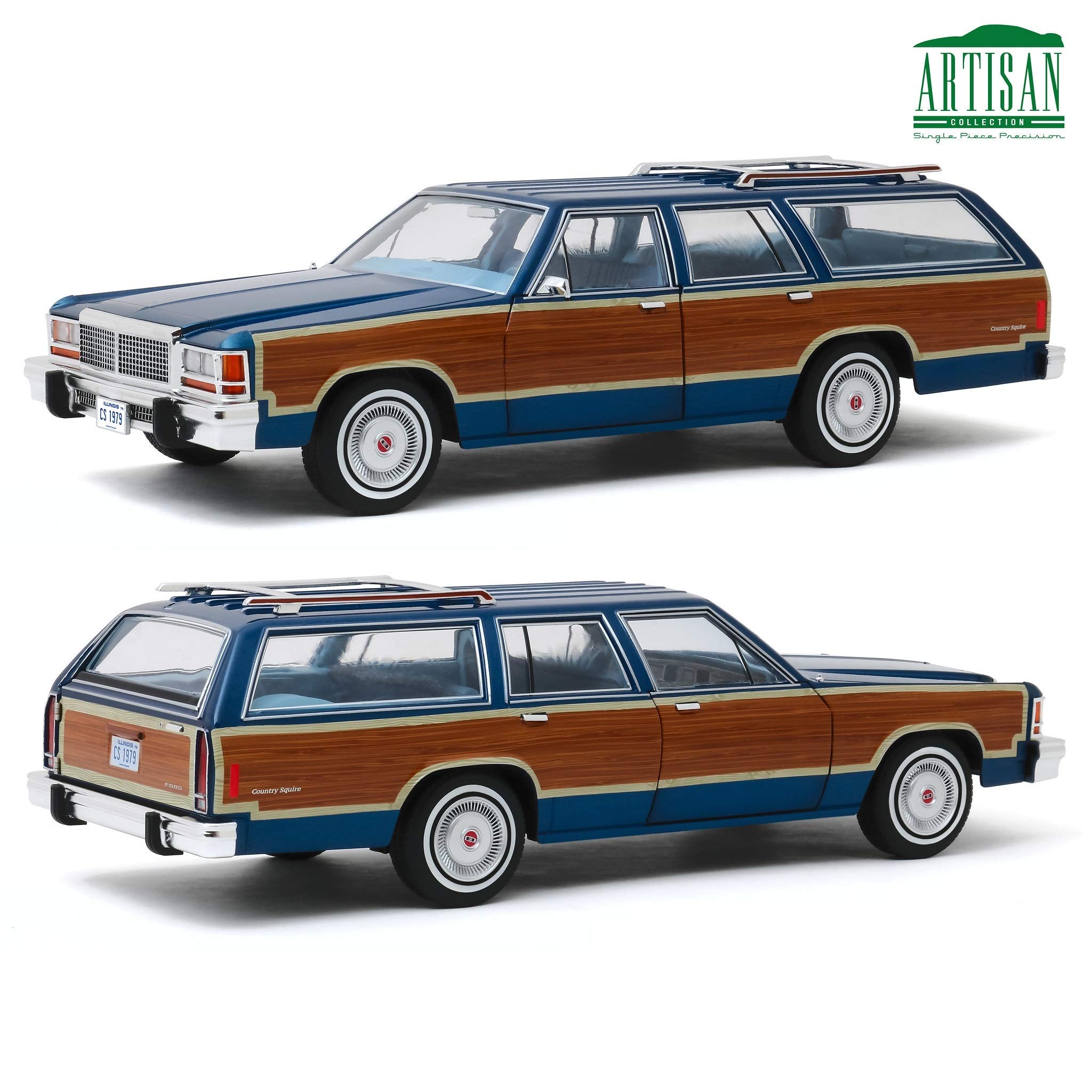 Greenlight 1979 Ford LTD Country Squire Midnight Blue 1:18