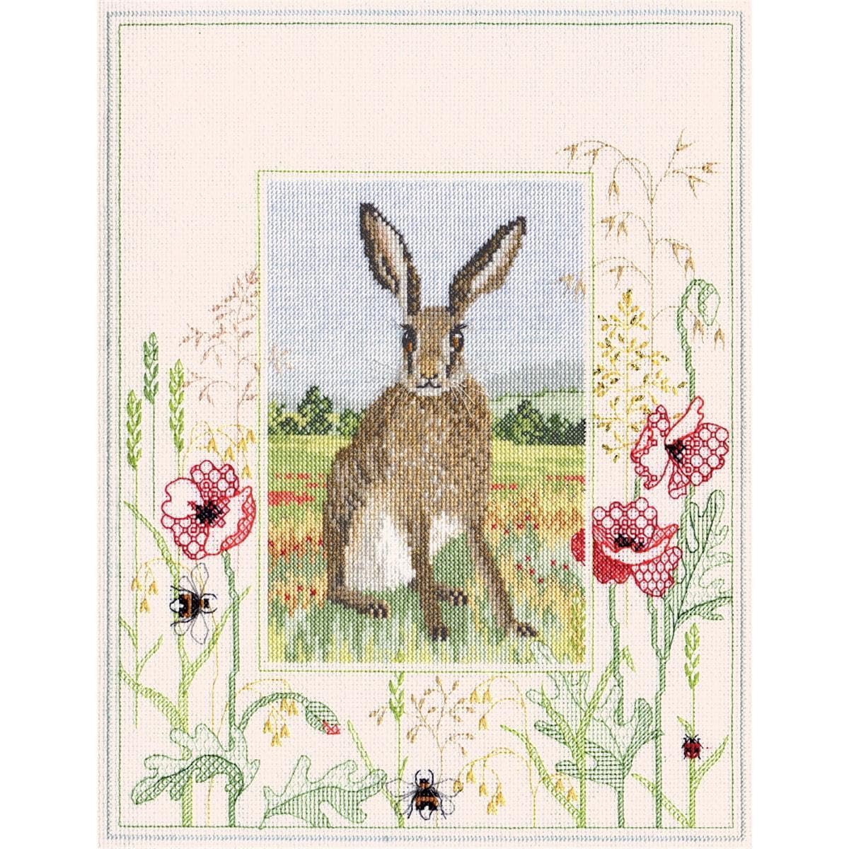 Derwentwater Designs Multi Colour Wildlife Cross Stitch Kit - Hare