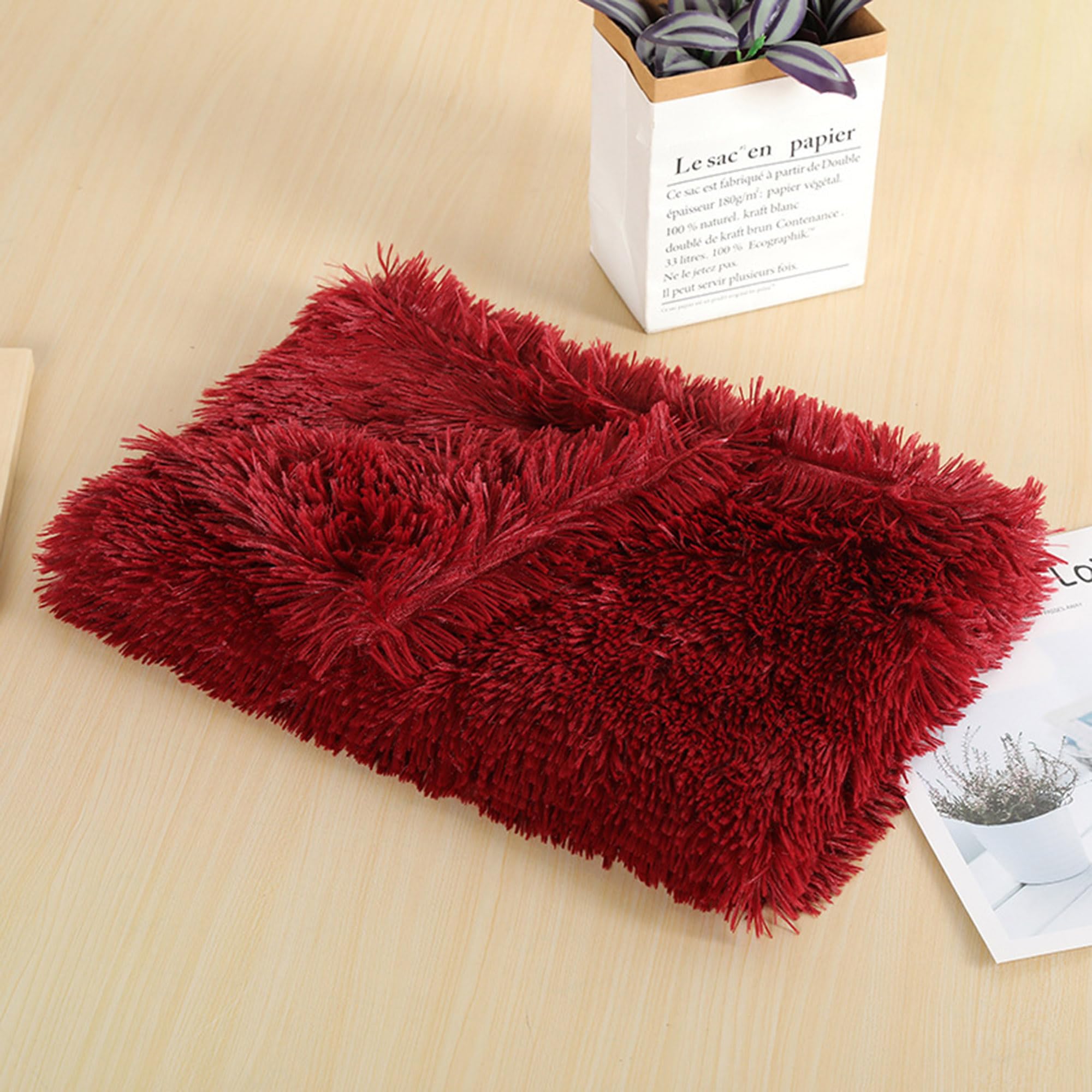 Coperta calda per animali domestici, lavabile in lavatrice, coperta per cani e animali domestici, protezione per mobili, ideale per divani, seggiolini auto in interni (rosso, 2 pezzi, 127 x
