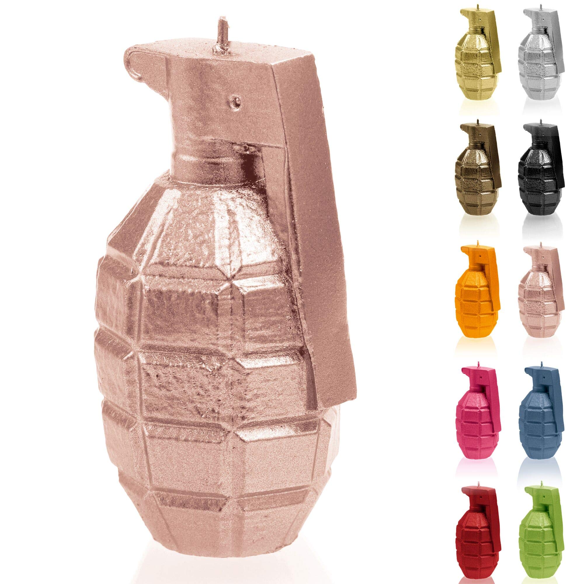 Candellana Handmade Grenade Candle Gift- Funny - Decorative Candle - Home Decor Gift Idea- Gifts for Friends - Cotton Wick - 12Hours Burning Time - Rose Gold