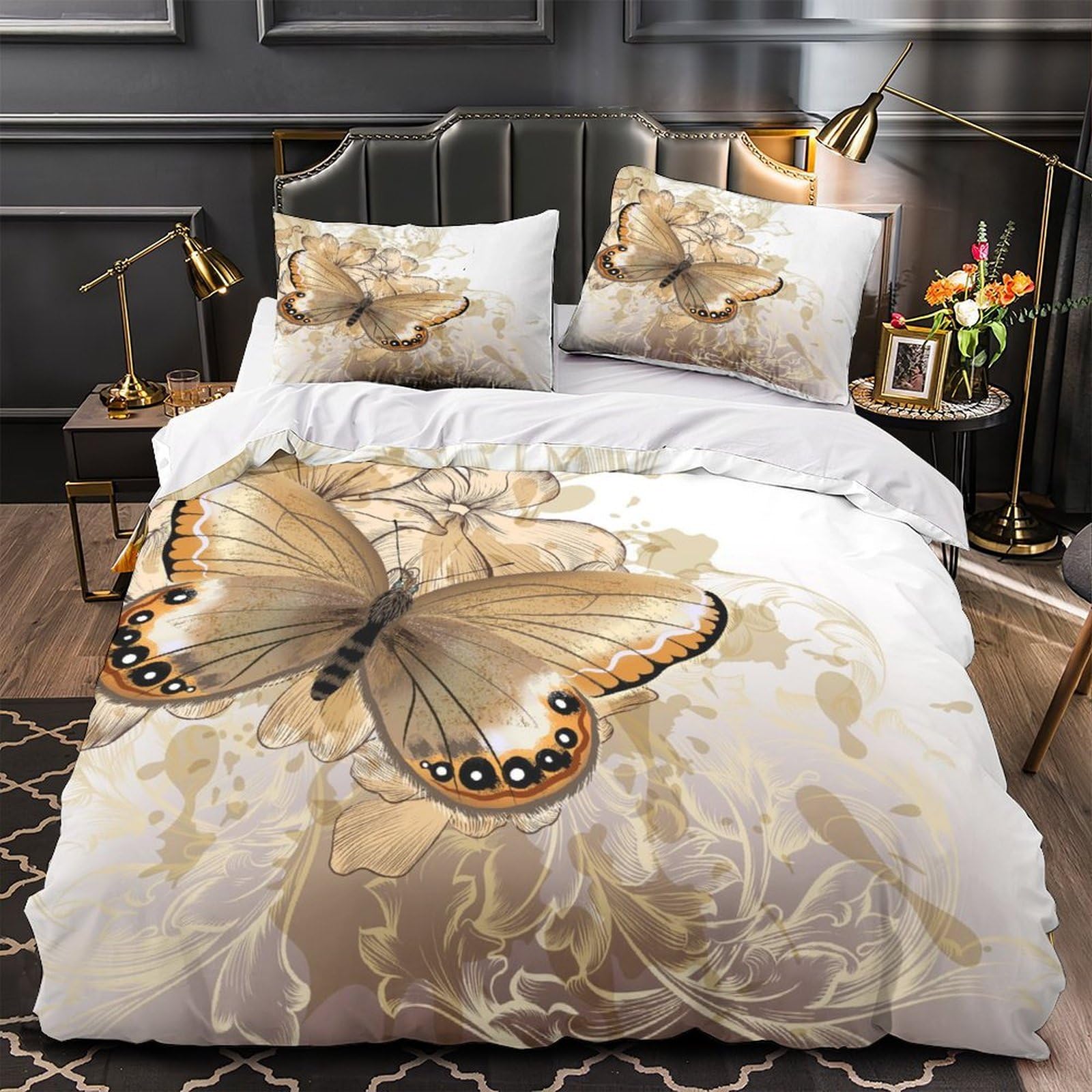 Housse de couette 135x200 fleurs vintage pour une chambre cosy et élégante
