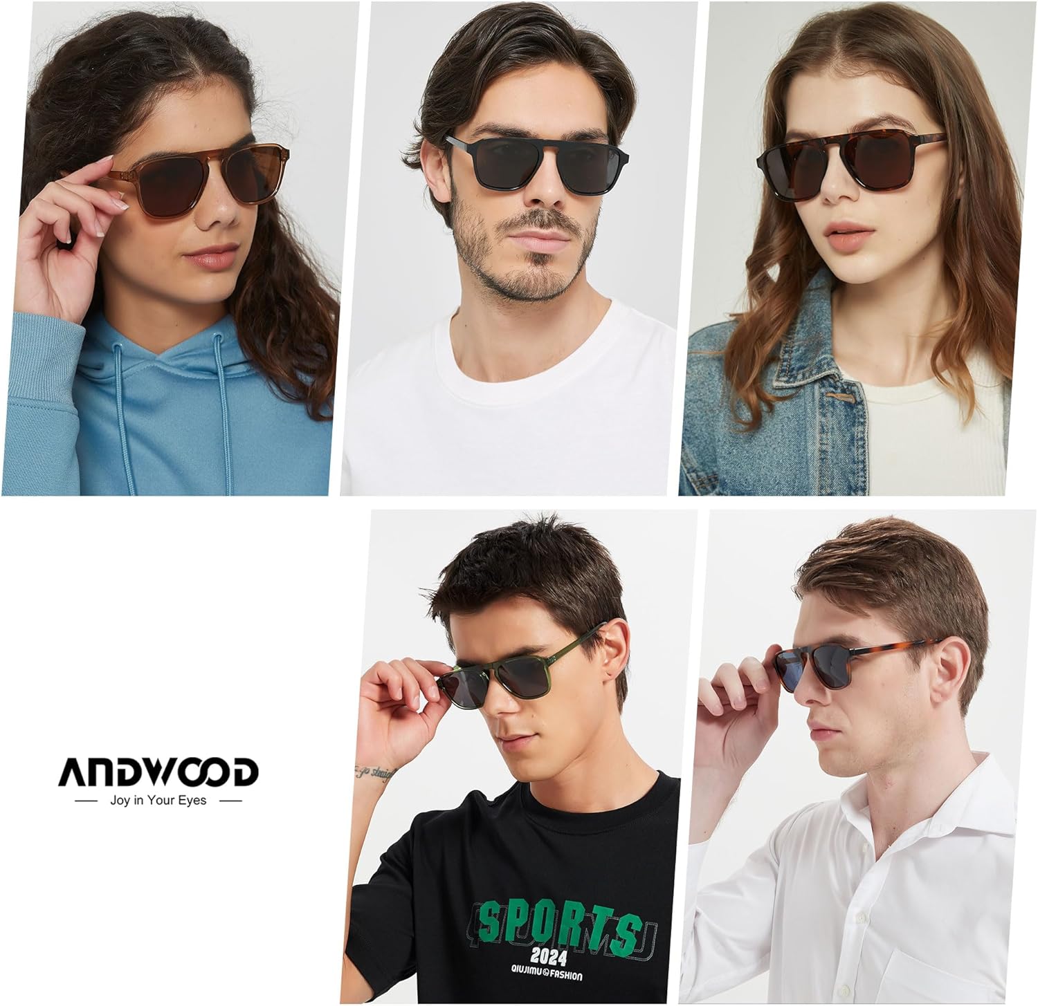 ANDWOOD Square Aviator Sunglasses Polarized Mens Womens UV Protection Sun glasses - Image 4