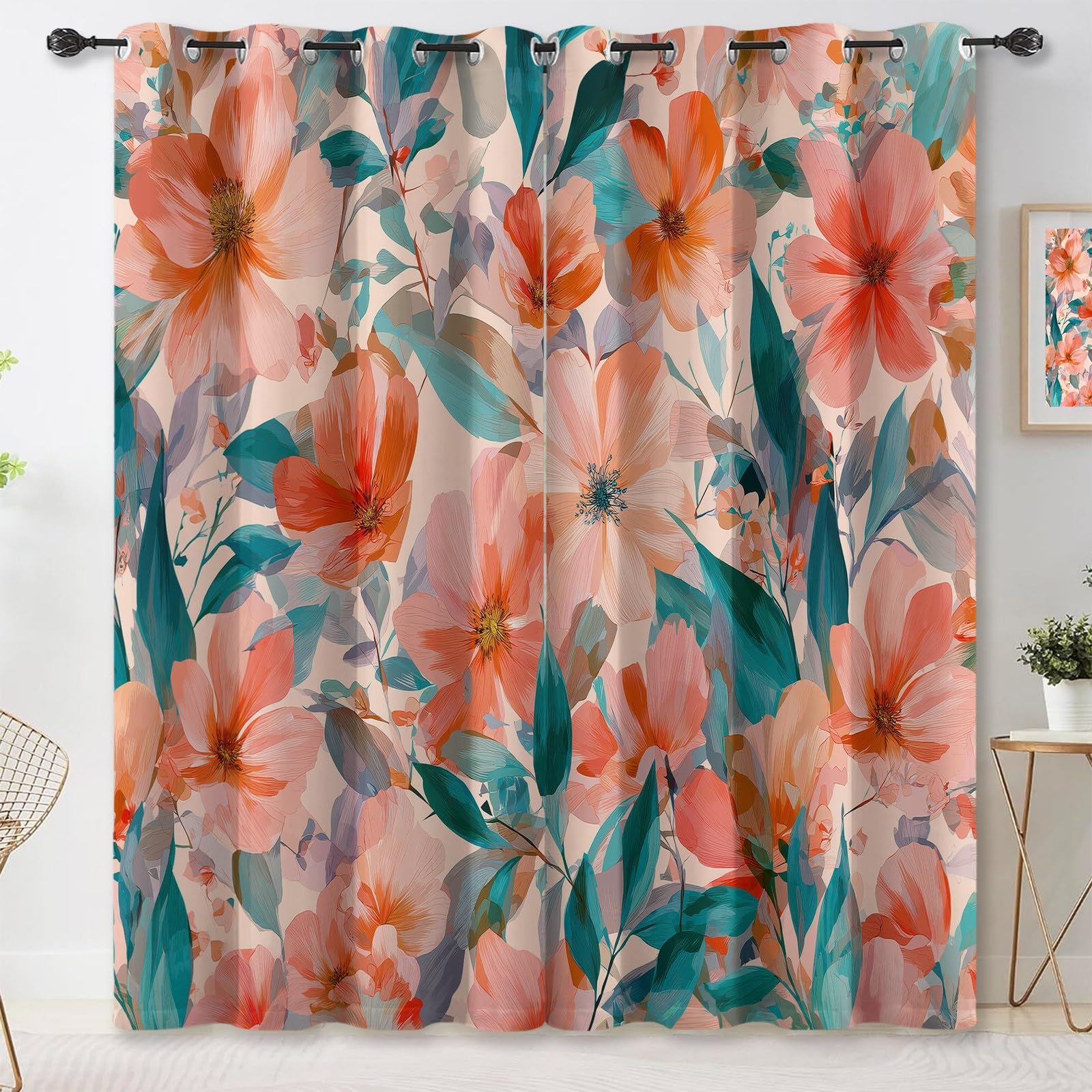 Rideau occultant salon et chambre pour créer une ambiance aquarelle douce