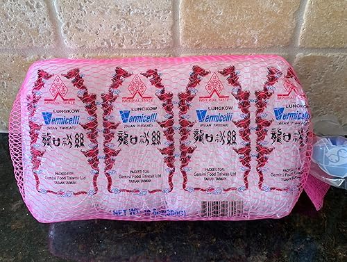 Miniatura 2 de Lungkow Vermicelli - Fideos de vidrio con hilo de frijol, producto de Taiwán, 21.45oz (2 unidades, 8 unidades cada paquete)