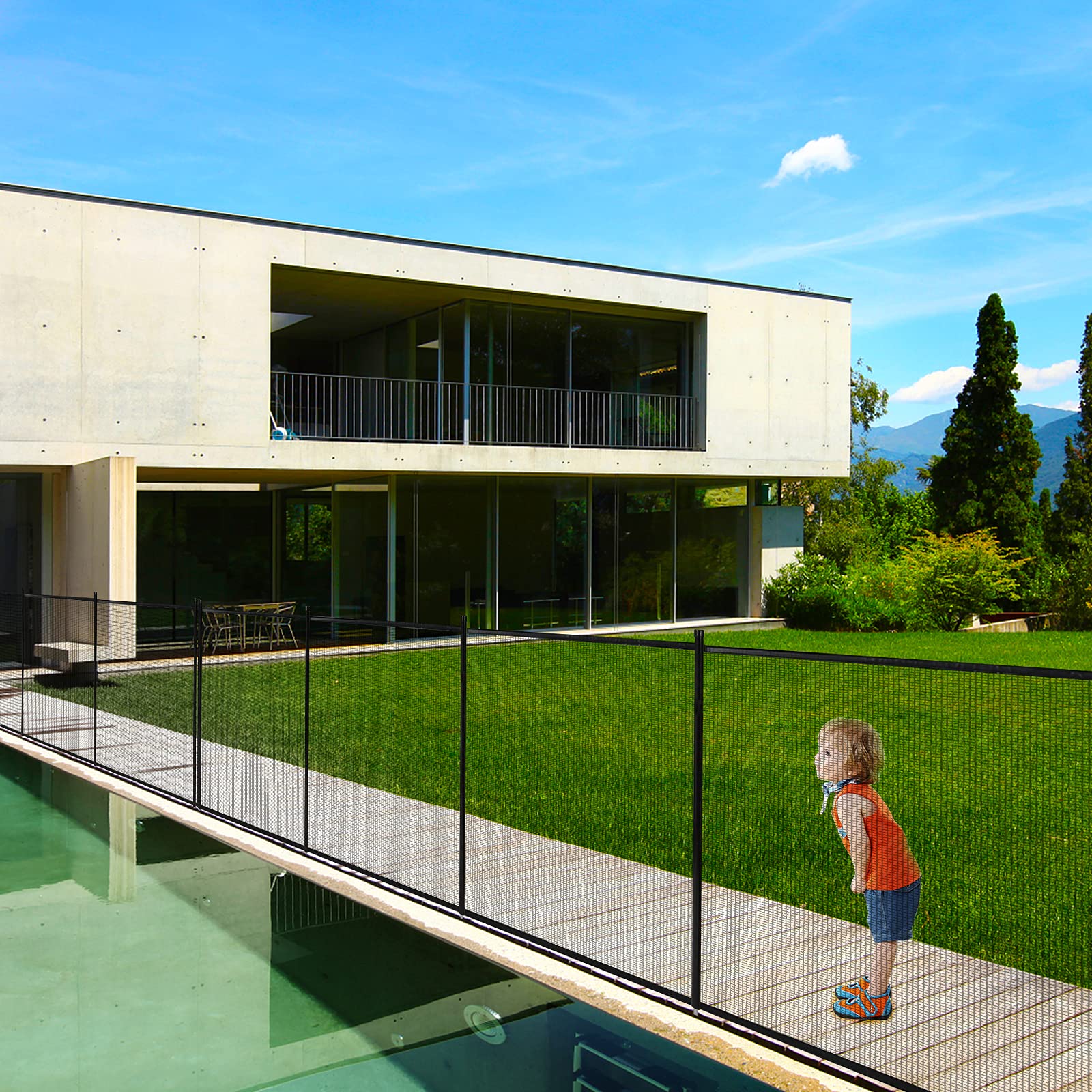 GYMAX Barrière de Protection pour Piscine 4 x 90 cm