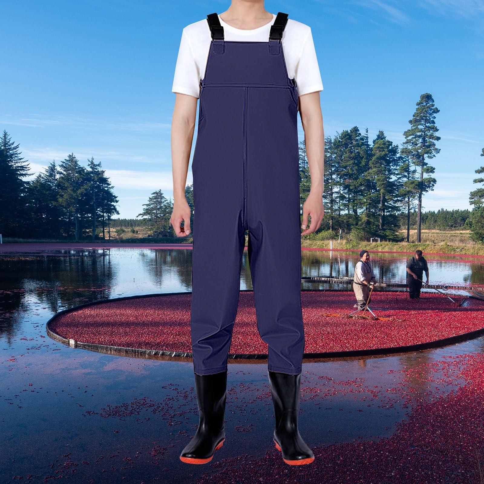 Overol de pesca para hombre, overol de trabajo para hombre, ropa de trabajo, al aire libre, atlético, con botas impermeables, para verano, transpirable, con tirantes, jardinería, agricultura, overol