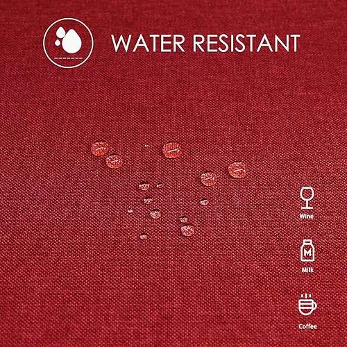 Miniatura 4 de BALCONY & FALCON Mantel rectangular de lino lavable, impermeable, a prueba de aceite, a prueba de arrugas y polvo, utilizado para reuniones,