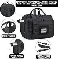 Vista 6 de Tactical Messenger Laptop Bag Large Military Briefcase 17.3 Inch Computer Work Office Bag for Men YKK-Zippers