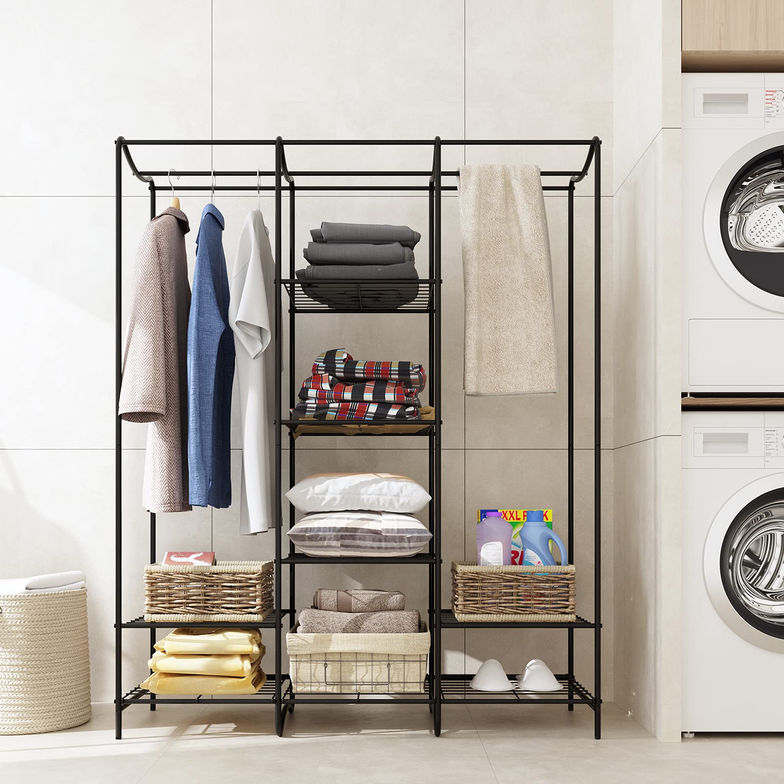 Closet Organizers and Storage Clothing Rack with 8 shelves SimpleWise