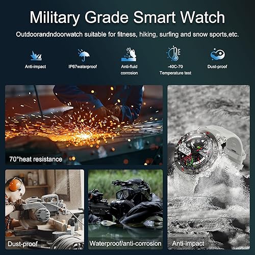 Miniatura 2 de LogHog Relojes inteligentes militares para hombres y mujeres, monitor de frecuencia cardíaca, resistente al agua, 2023, reloj inteligente resistente