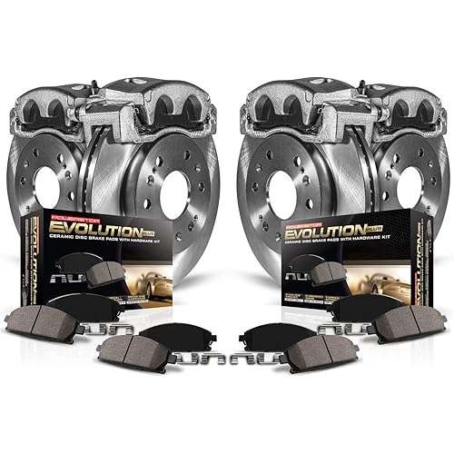 Power Stop KCOE4015 Front and Rear Stock Replacement Brake Kit (with Calipers)