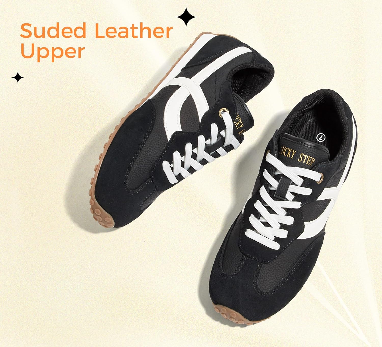 LUCKY STEP Women's Fashion Sneakers - Casual Retro Running Shoes - Non Slip Lightweight Trendy Comfortable Walking Footwear - Image 4