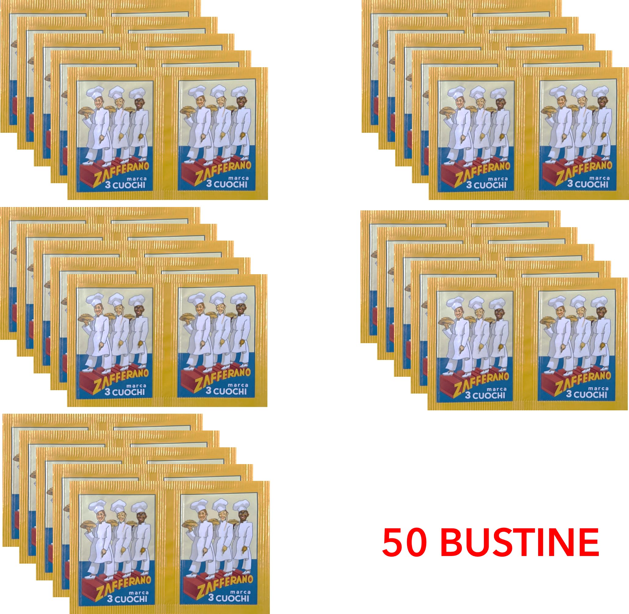 Zafferano 3 CUOCHI - 7,50 g - 25x2 bustine da 0,15 g, Polvere