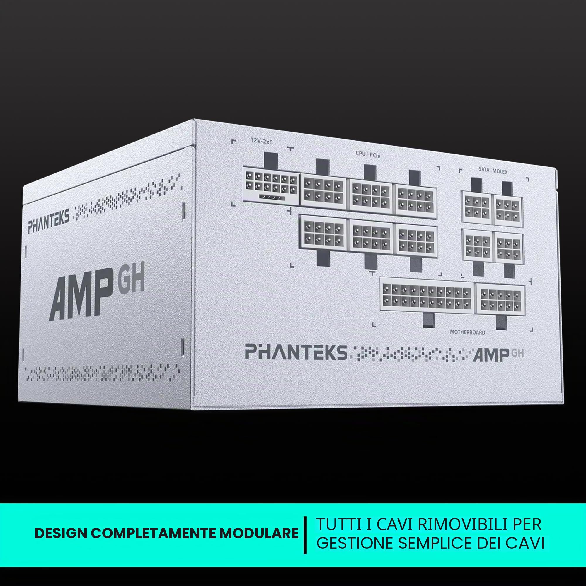 Phanteks AMP GH V2 1000W 80 PLUS Platinum Netzteil PCIe 5.1 ATX 3.1 - 1000 Watt (PH-P1000GH_WT02_EU)