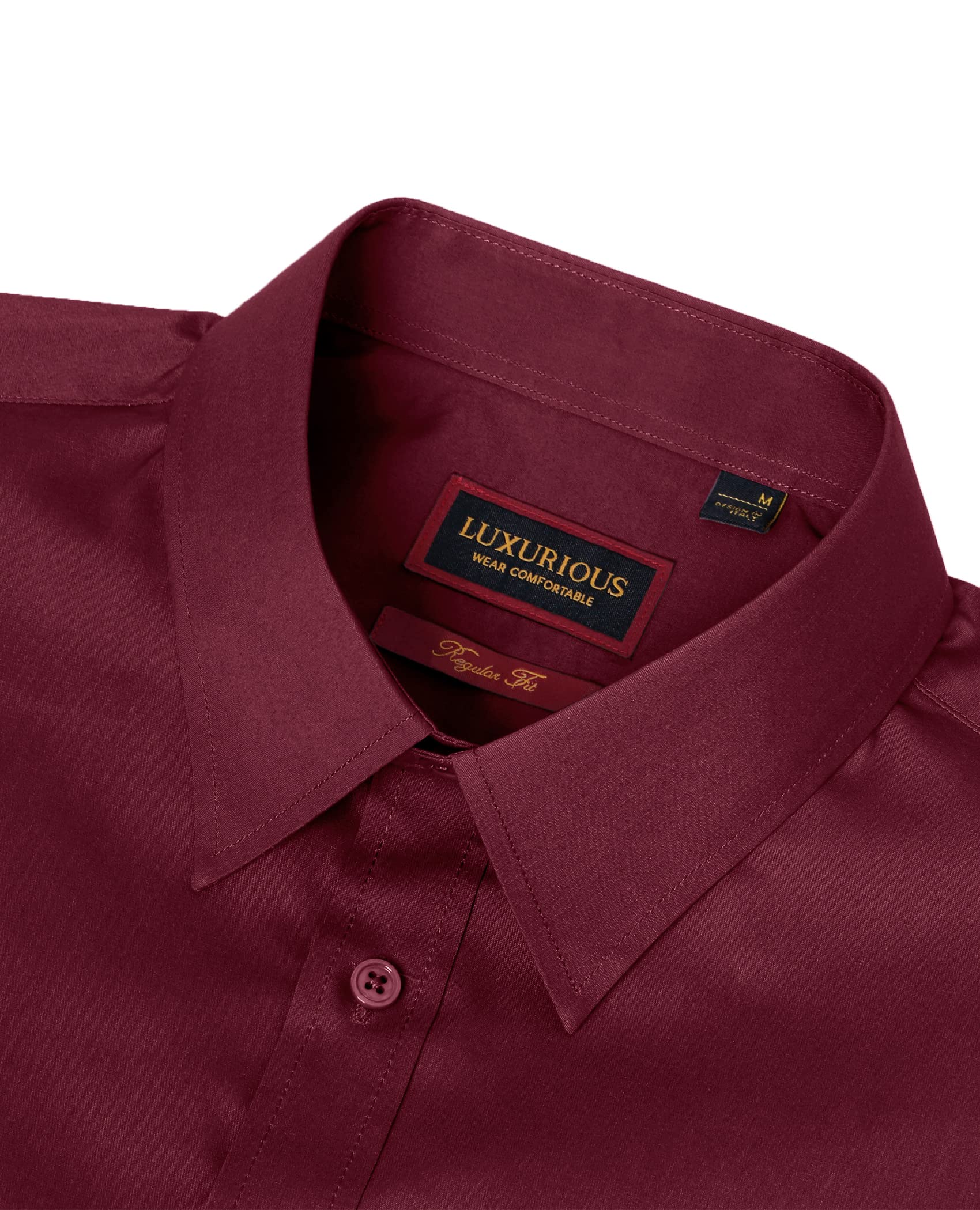 DEMEANOR Camicia da uomo a maniche lunghe, da lavoro, da uomo, vestibilità normale, in cotone, non necessita di stiratura