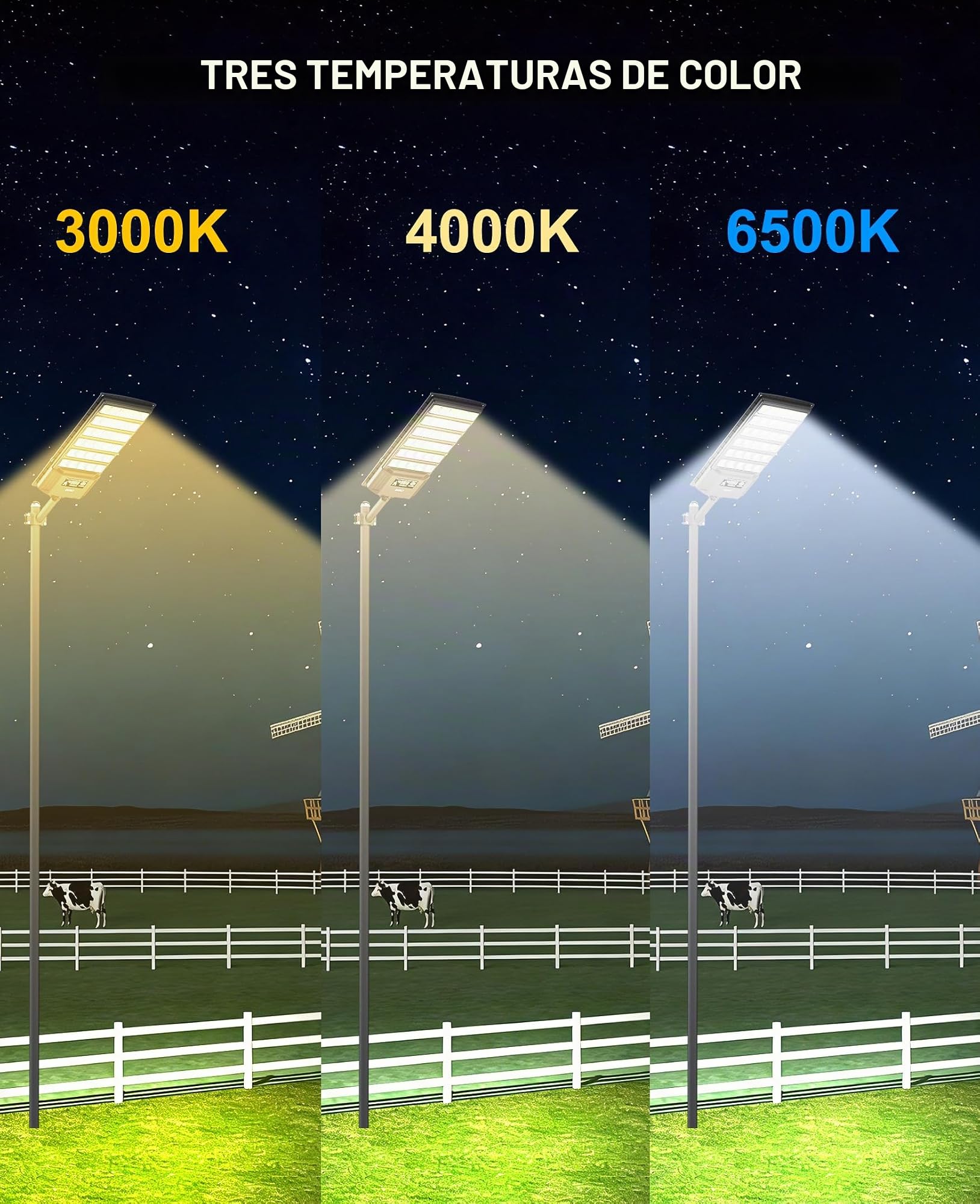 JAYNLT Farolas Solares Exterior, Foco Solar de Seguridad con Sensor de Movimiento, 6500K Luces Solar Exterior para Jardín, Patio, Tienda-2 Unidades