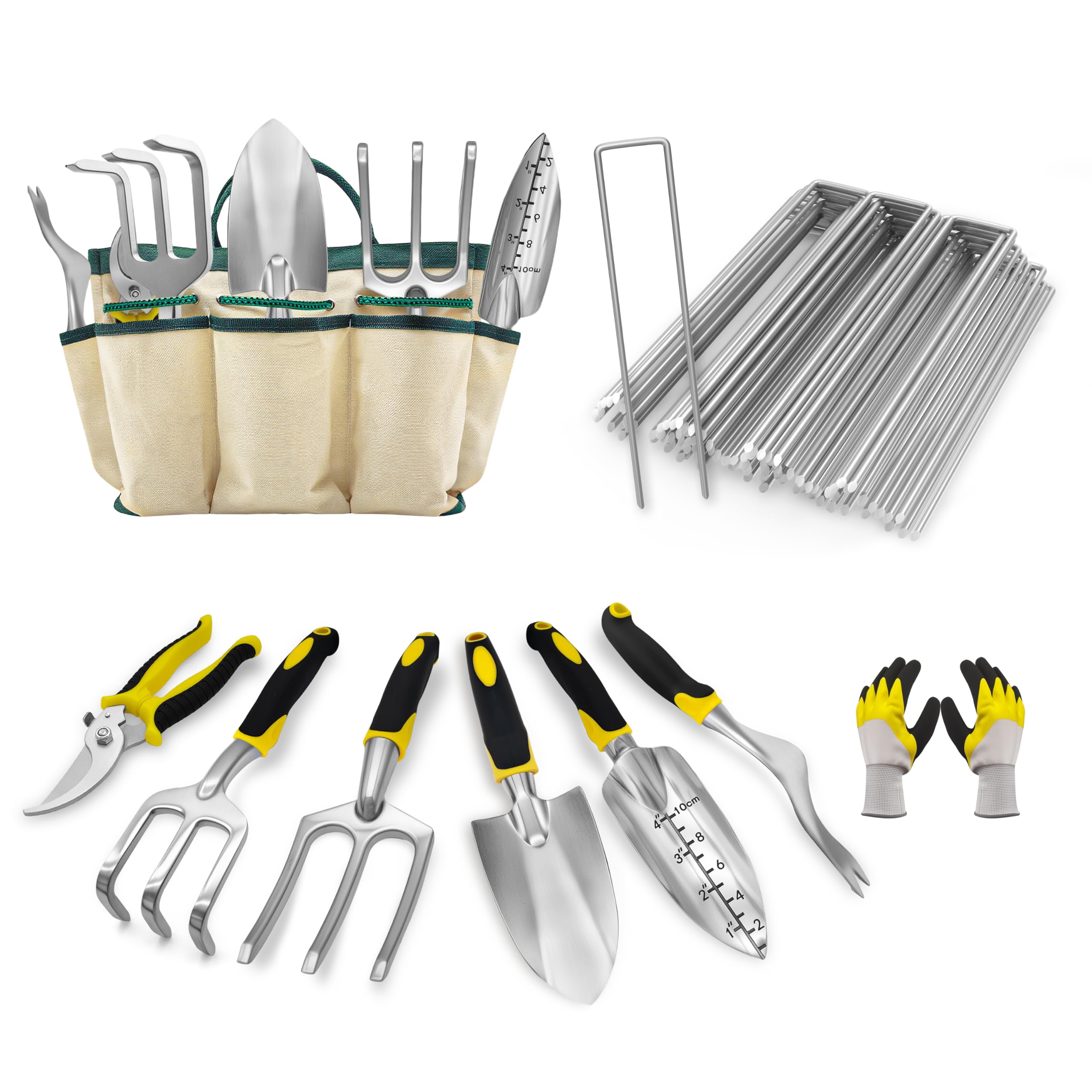 Agrafes de jardin et kit d'outils de jardinage pour fixation de gazon artificiel et barrière