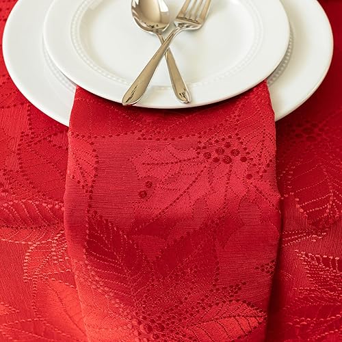 Vista 28 de Mantel damasco Benson Mills Poinsettia Legacy Rojo Legacy