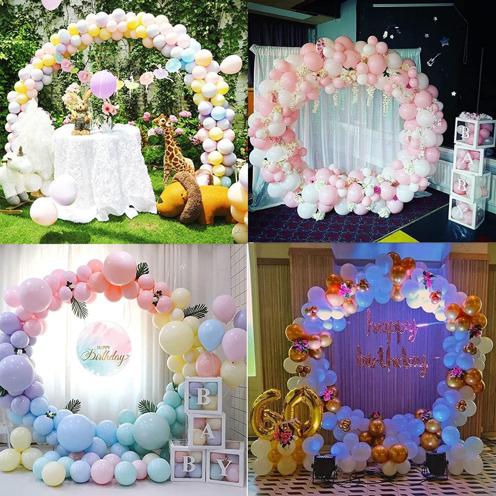 Rundes Ballonbogen-Set mit 1 m und 2,5 m Ballonring-Ständer, goldener Metall-Ballon-Kreisrahmen für große Hintergrundständer, perfekt für Geburtstag, Hochzeit, Babyparty, Abschlussfeier,