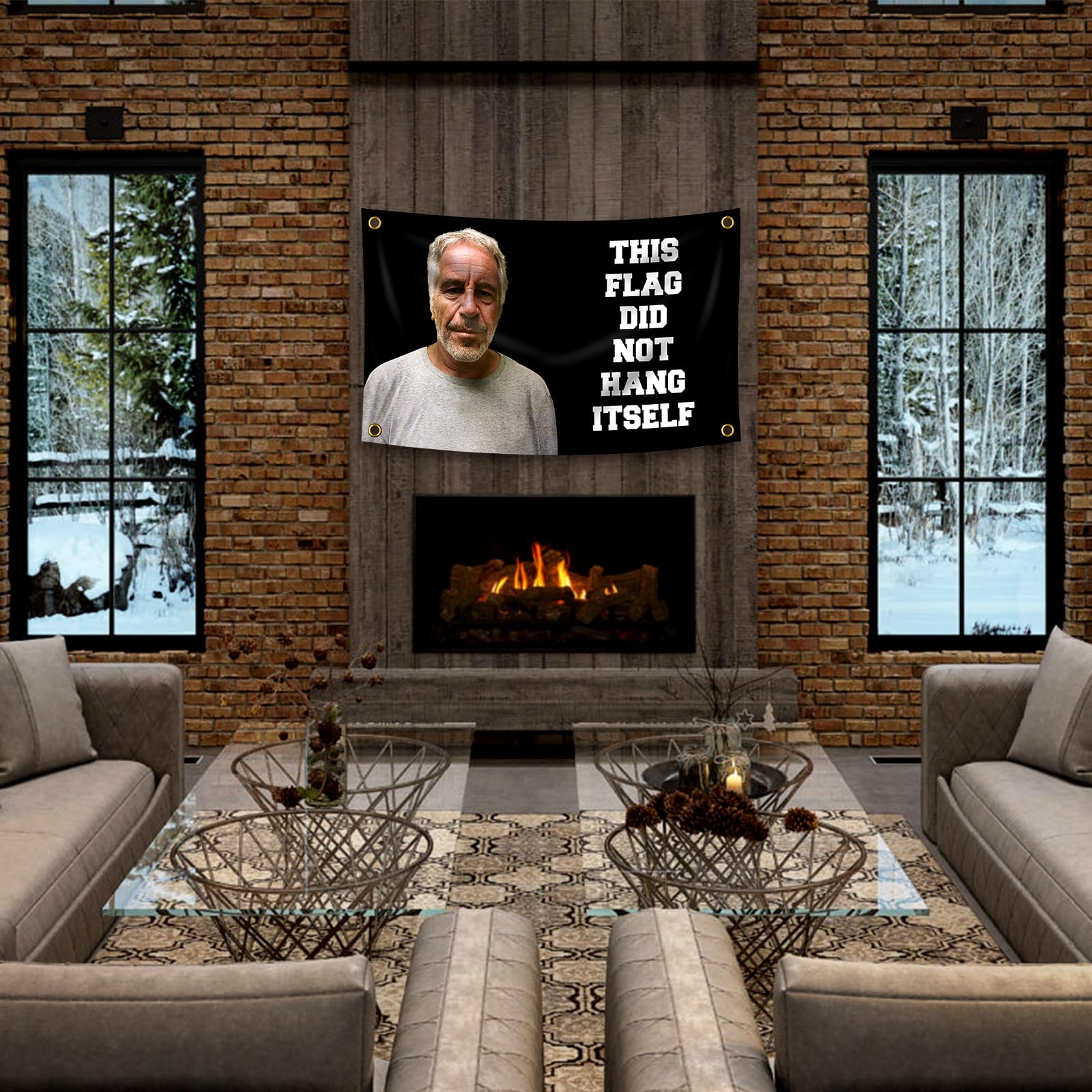 Lustige Flagge This Flag Did Not Hang Itself - 90x150cm Jeffrey Epstein Banner