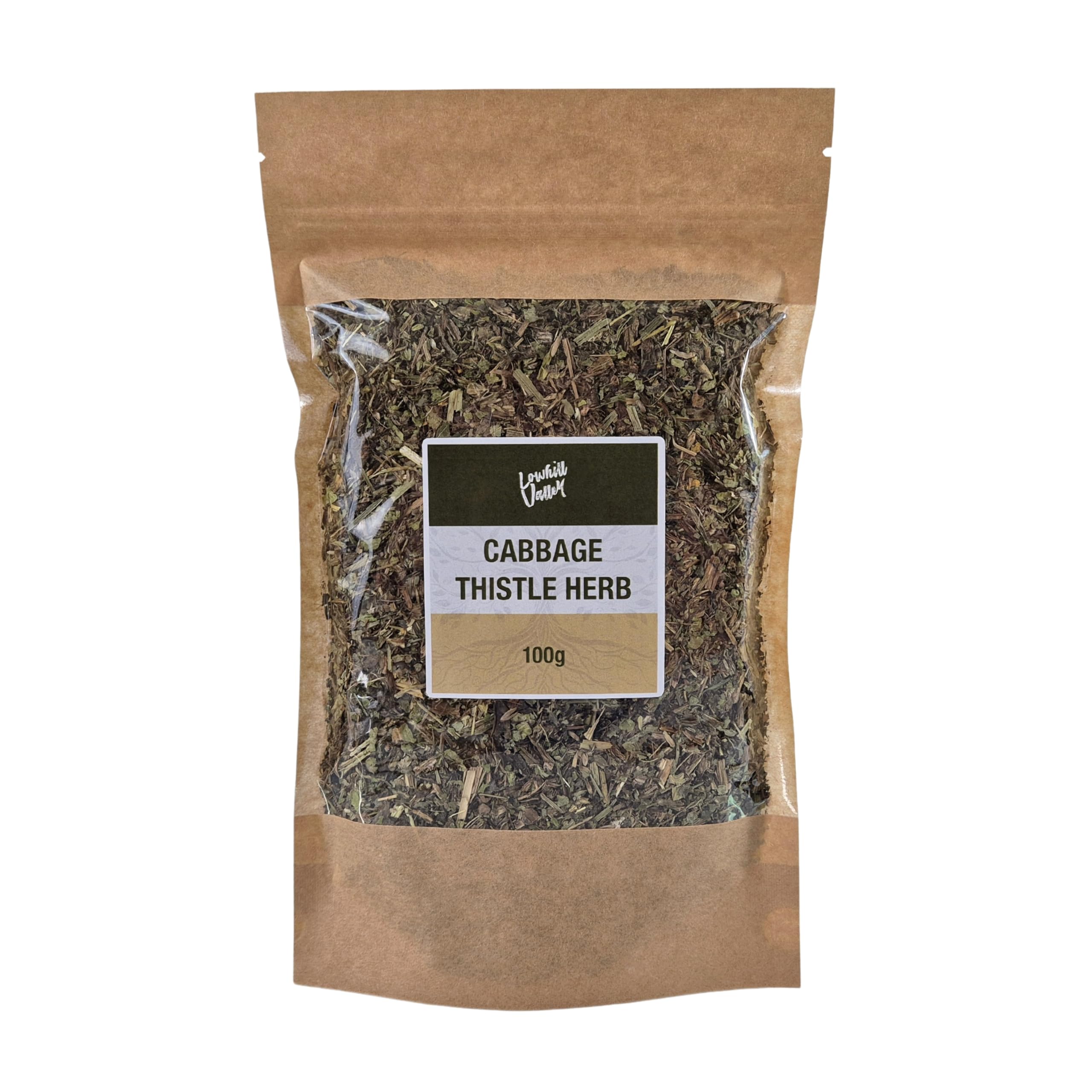 Lowhill Valley Cabbage Thistle Herb Tea - Cut and Dried Cirsium Oleraceum Leaves and Flowers for Liver, Digestive Aid, and Detox Support - Mildly Bitter Flavour - 100% Natural - 100g