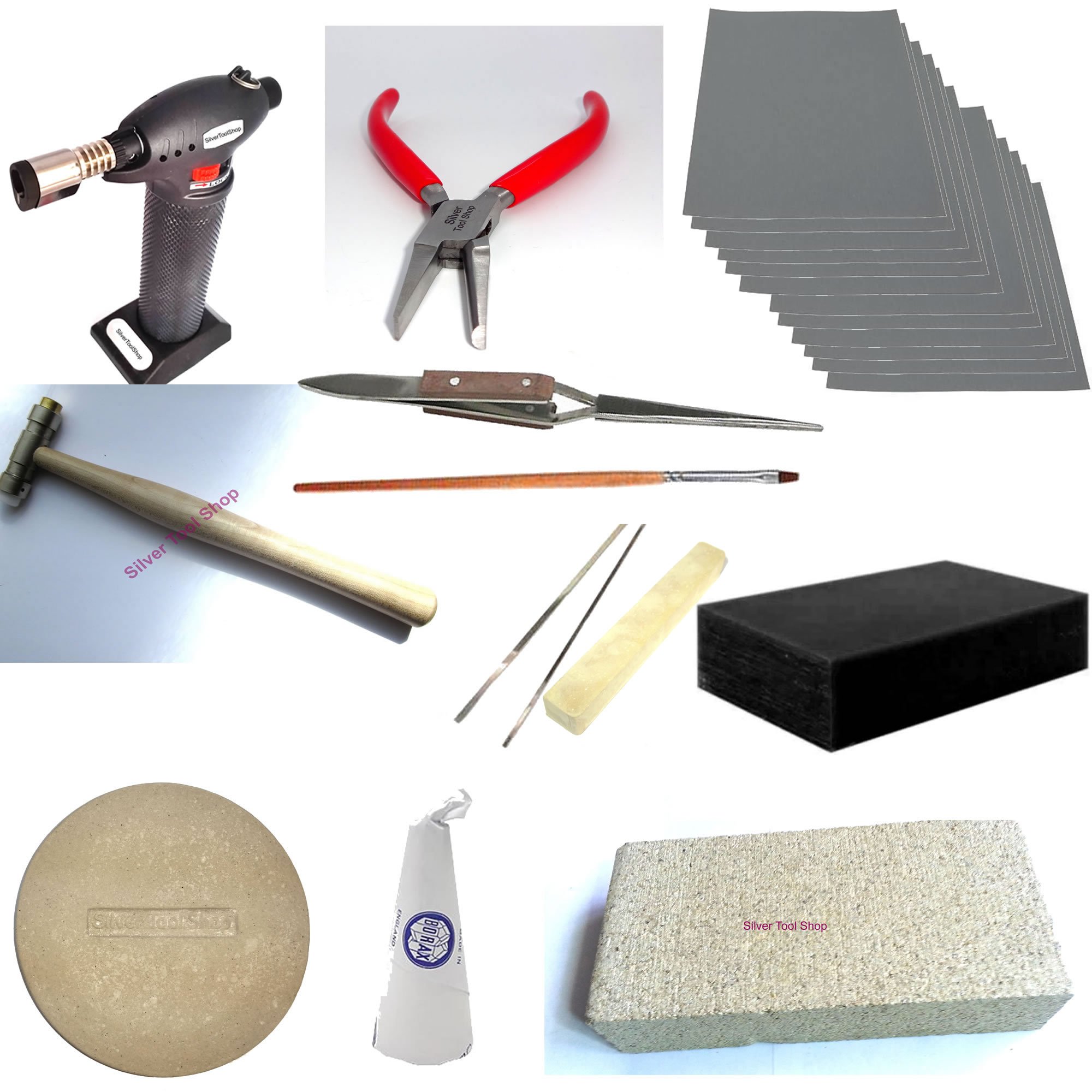 Solder Kit Starter Kit for Soldering Jewellery SilverToolShop Brand Includes Torch, Flux Dish, Flux Cone, Mini shah Stone, Solder, Wet and Dry Plus More