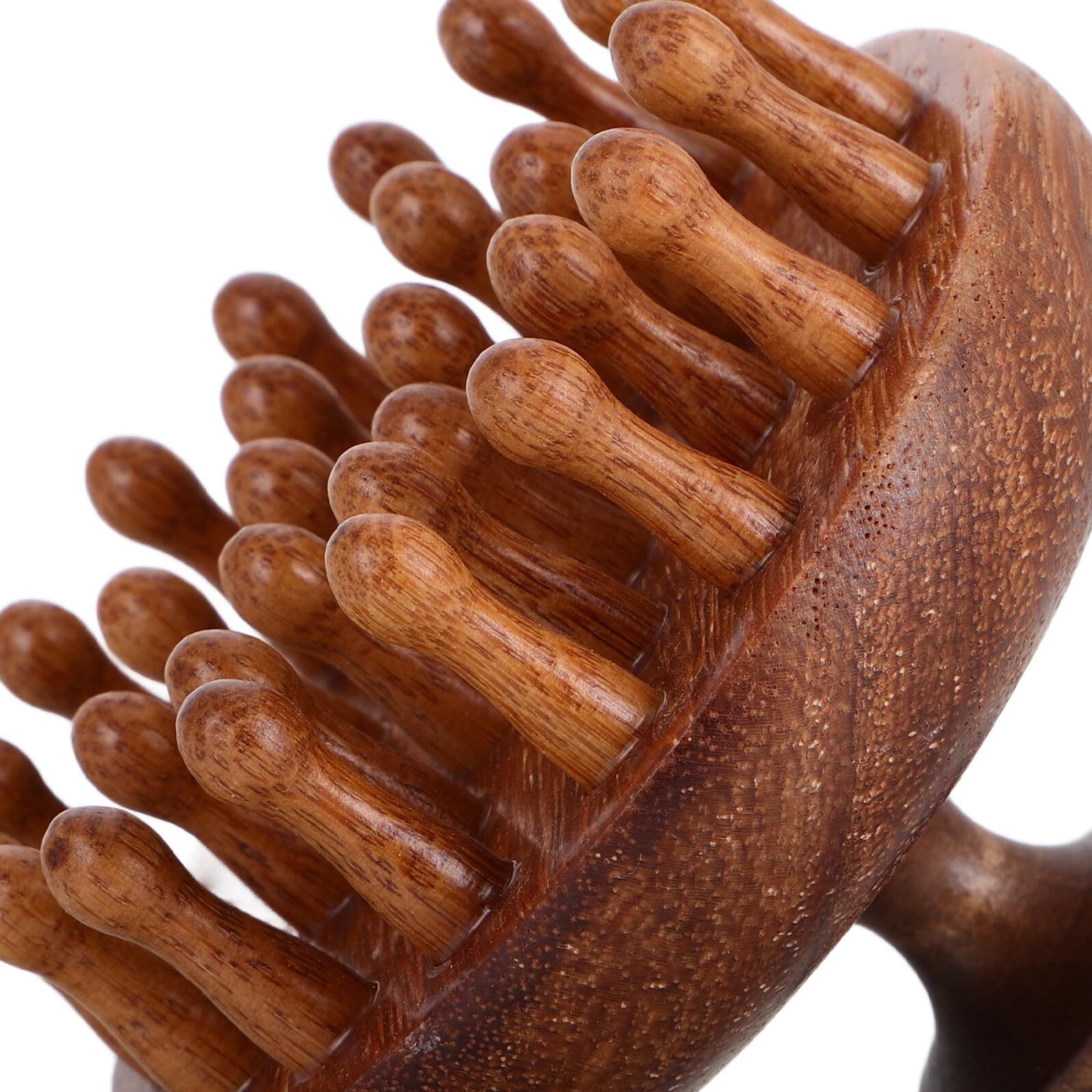 Wooden Massage Comb with Wide Teeth for Dandruff Removal And Scalp Care Round Tip Hair Brush for Dry And Wet Hair Natural Wood Scalp Massager