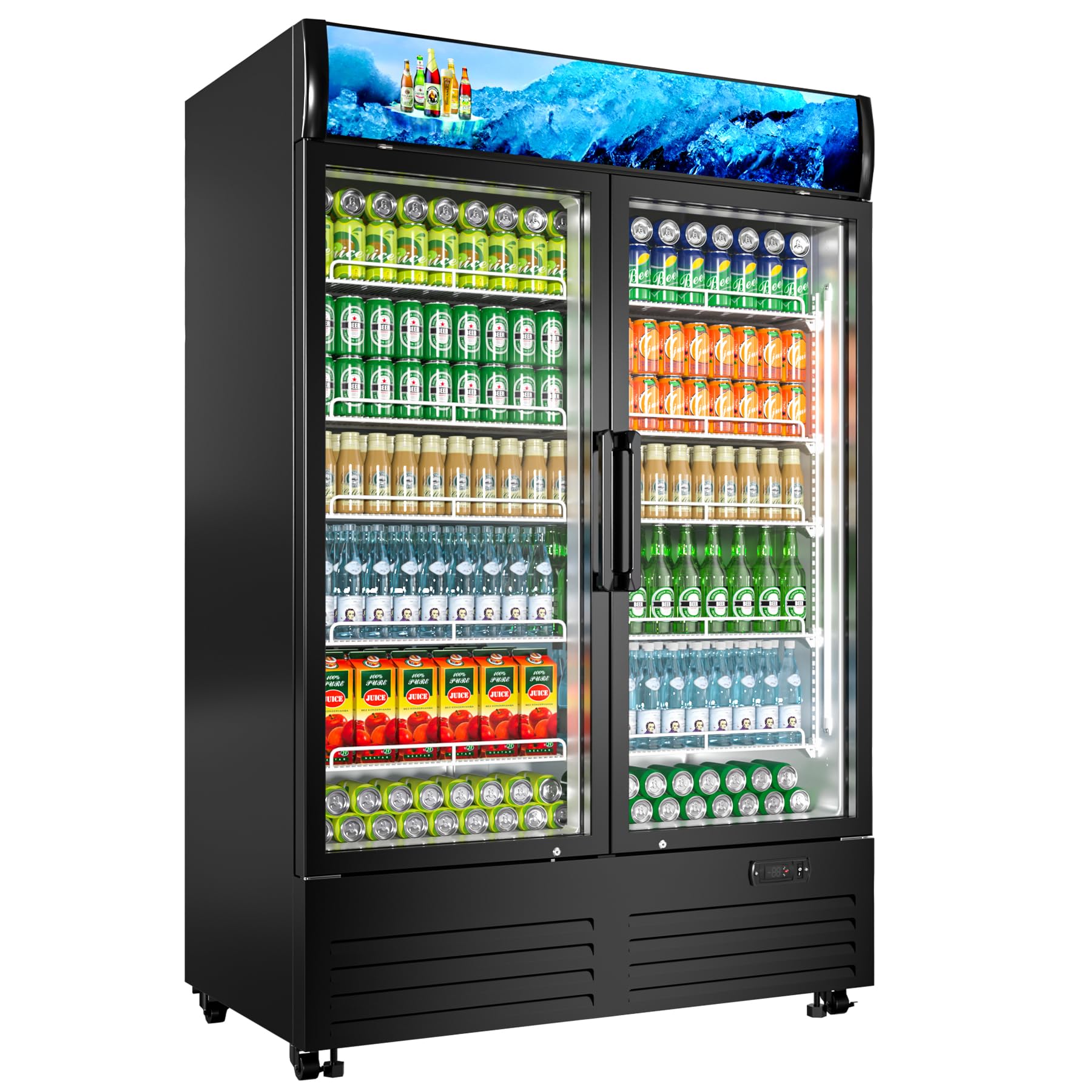 Photo 1 of Rockitch Commercial Merchandiser Refrigerator 2 Glass Door Display Fridge