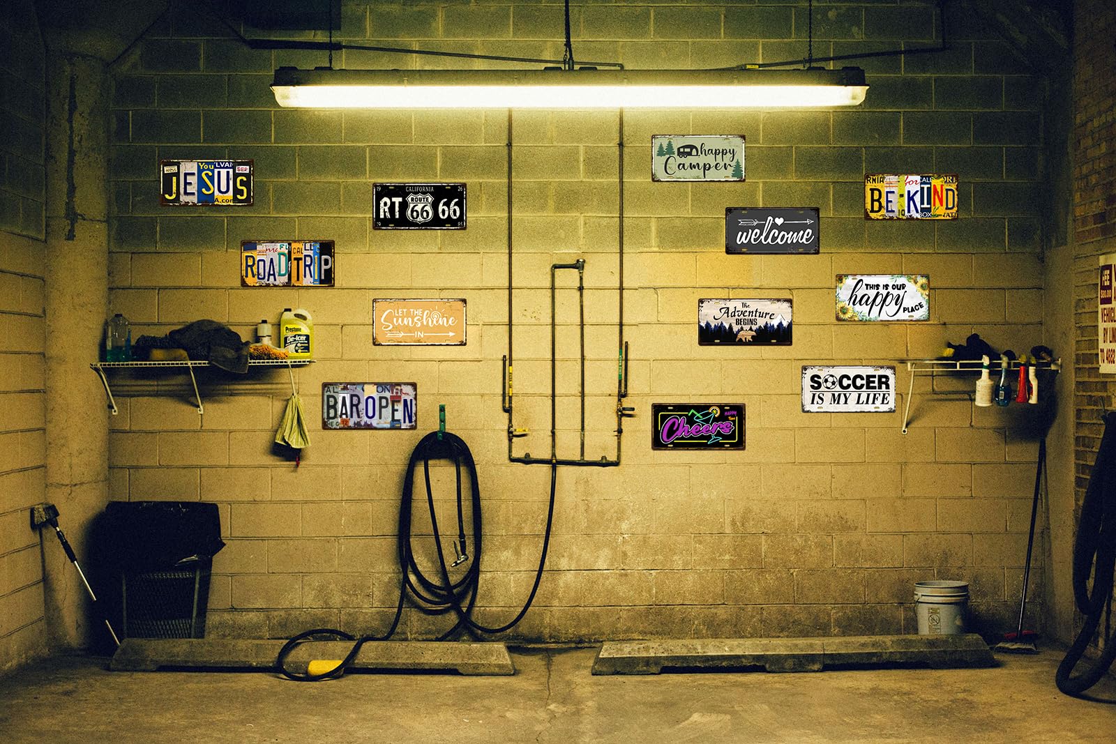Panneau Métal Vintage Chasse & Pêche - Déco Man Cave Garage Bar - Propriété Privée