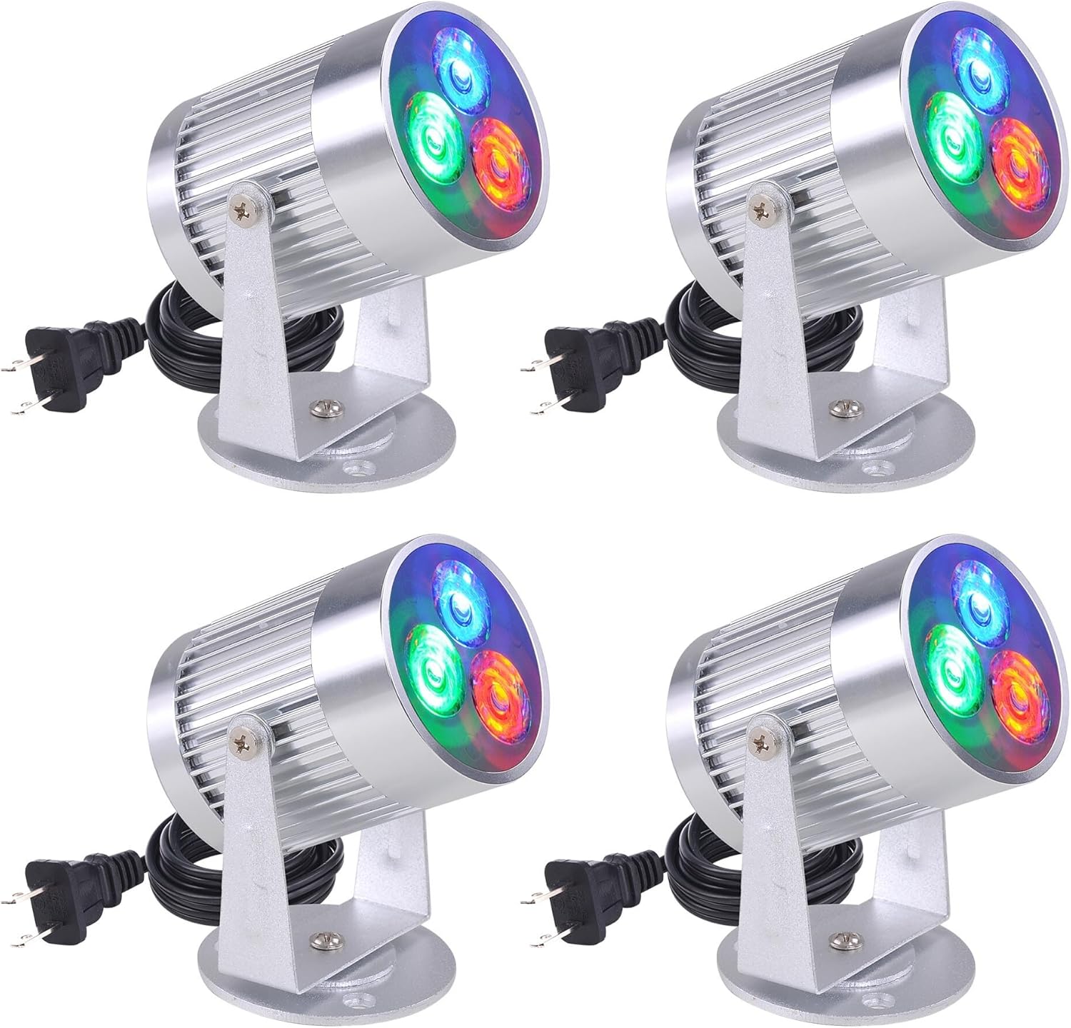 Yescom 4PCS 3W RGB Disco Ball Spotlight LED Beam Pinspot Stage Effect Lighting Wedding Birthday Home Party KTV DJ Bands Dance Show Bar Club