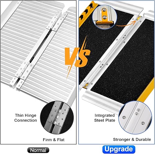 Miniatura 2 de UOKRR Rampa portátil para silla de ruedas 2F, rampas plegables antideslizantes para sillas de ruedas para escalones del hogar, rampa plegable de