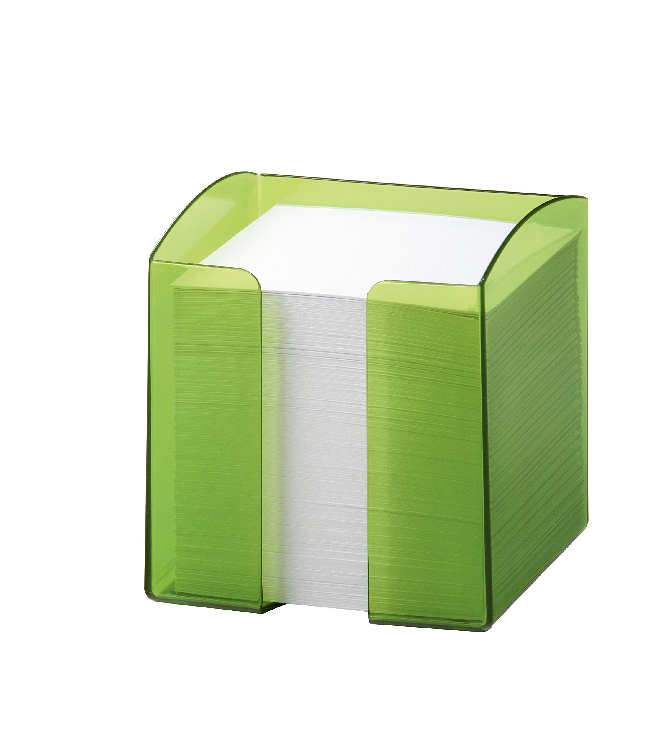 Bloc pour feuillets Durable Trend avec distributeur de notes carrées vertes transparentes - 4