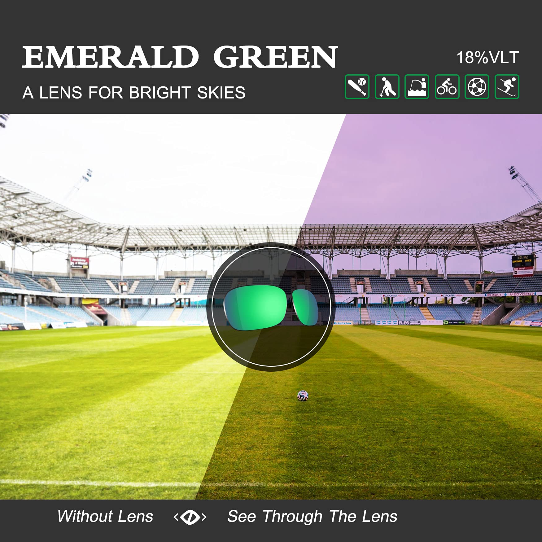 ToughAsNails Replacement Lenses for Oakley Half Wire 2.0 Sunglasses - HyperVision Plus Green Chrome - Polarized