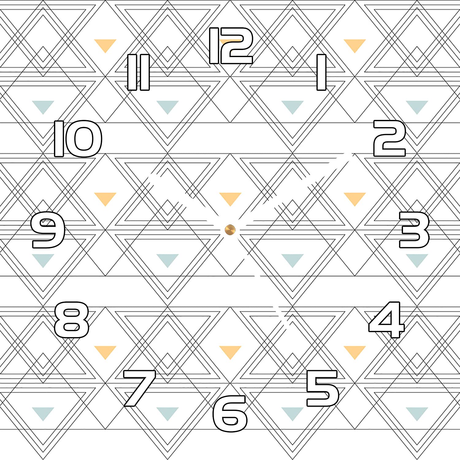 Horloge en verre 30x30 cm Coloray triangles abstraits pour salon