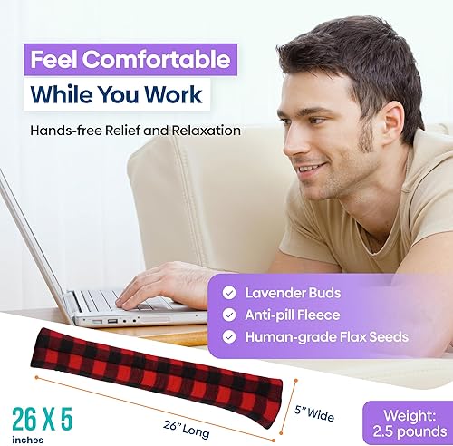 Miniatura 3 de SunnyBay - Almohadilla de calentamiento para microondas, envoltura térmica para cuello y hombros apta para microondas, paquete de calor o hielo