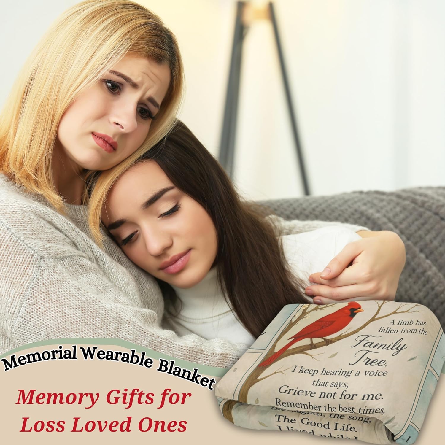 Memorial Blanket, Wearable Blanket Memorial, Memory Gifts for Loss Loved Ones, Bereavement Gift Idea, Memory Blankets for Loss Loved Ones A Limb Has Fallen from Our Family Tree Memorial Gifts - Image 5