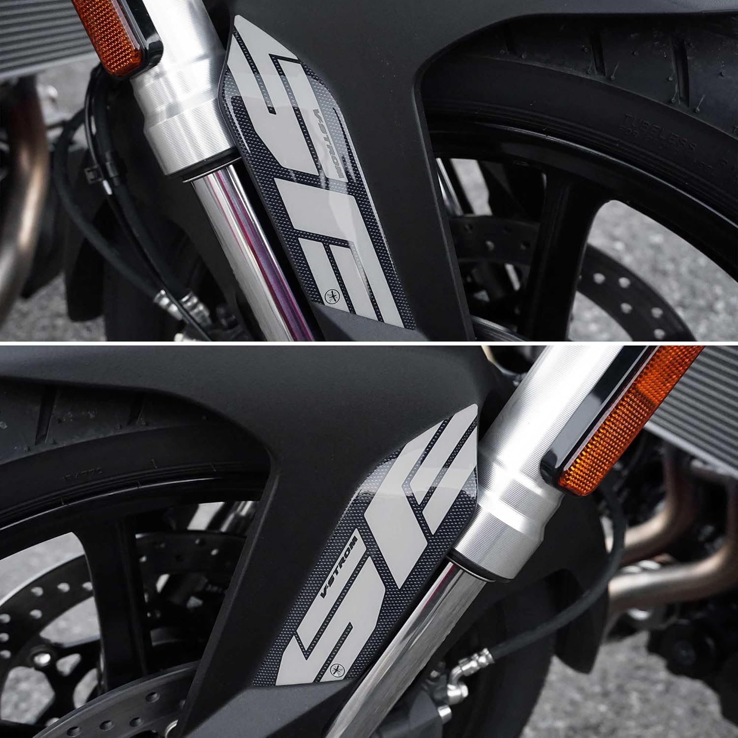 labelbike - 3D Gel Stickers Protections and Decorations for Motorcycle Fork Protections Compatible with Suzuki V-Strom 800SE