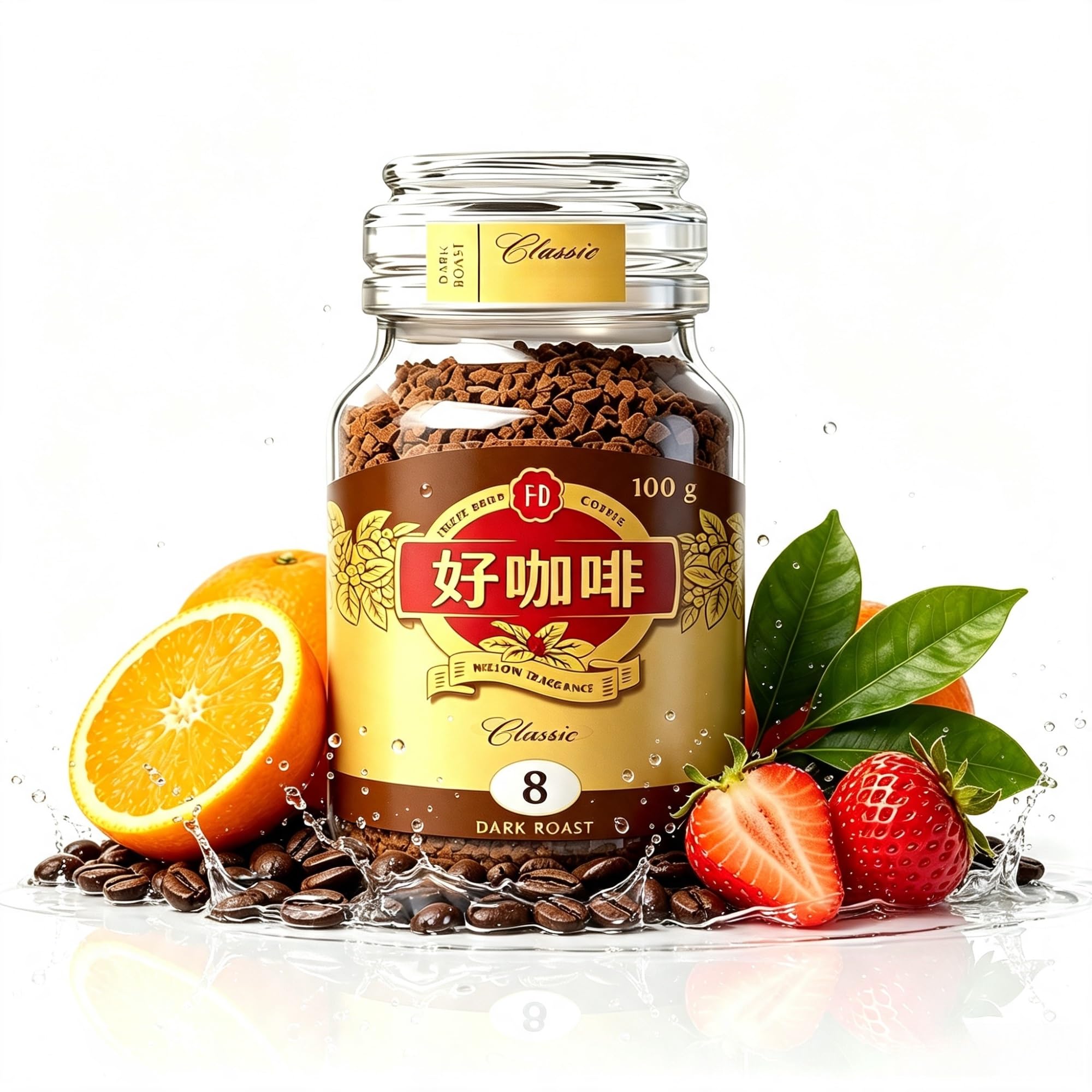 8 Caffè solubile liofilizzato in polvere, Caffè Arabica 100g