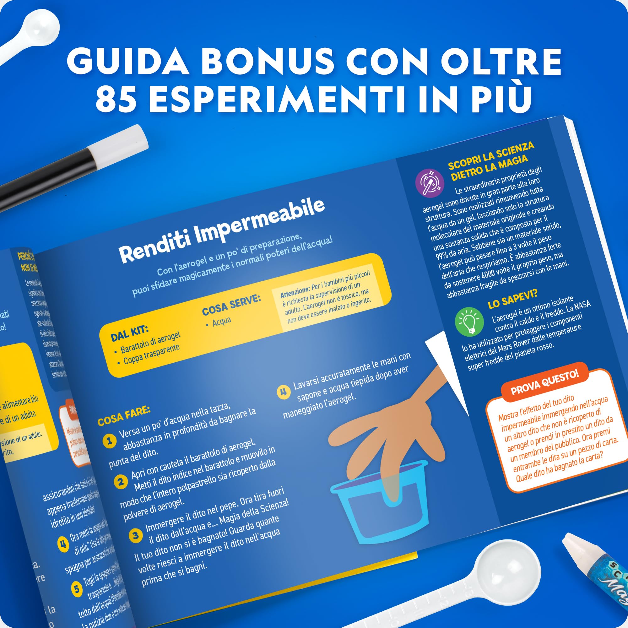 NATIONAL GEOGRAPHIC Science Magic Kit – Oltre 100 esperimenti scientifici e trucchi di magia per bambini, set di chimica e kit di attività STEM, divertente gioco educativo per bambini