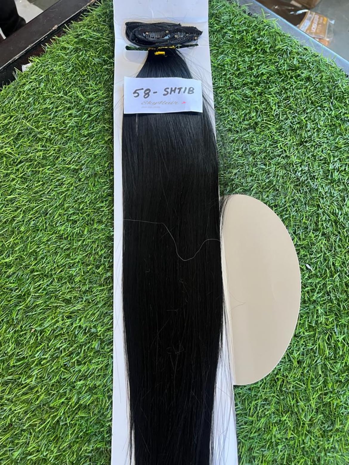 SkyHair BLACK 6 Pieces 13 Clips Set PREMIUM Matte Finish Straight Hair Extensions | Instant Volume and Length Clip In Volumizer for Women and Girls | 26 Inches-picture-48